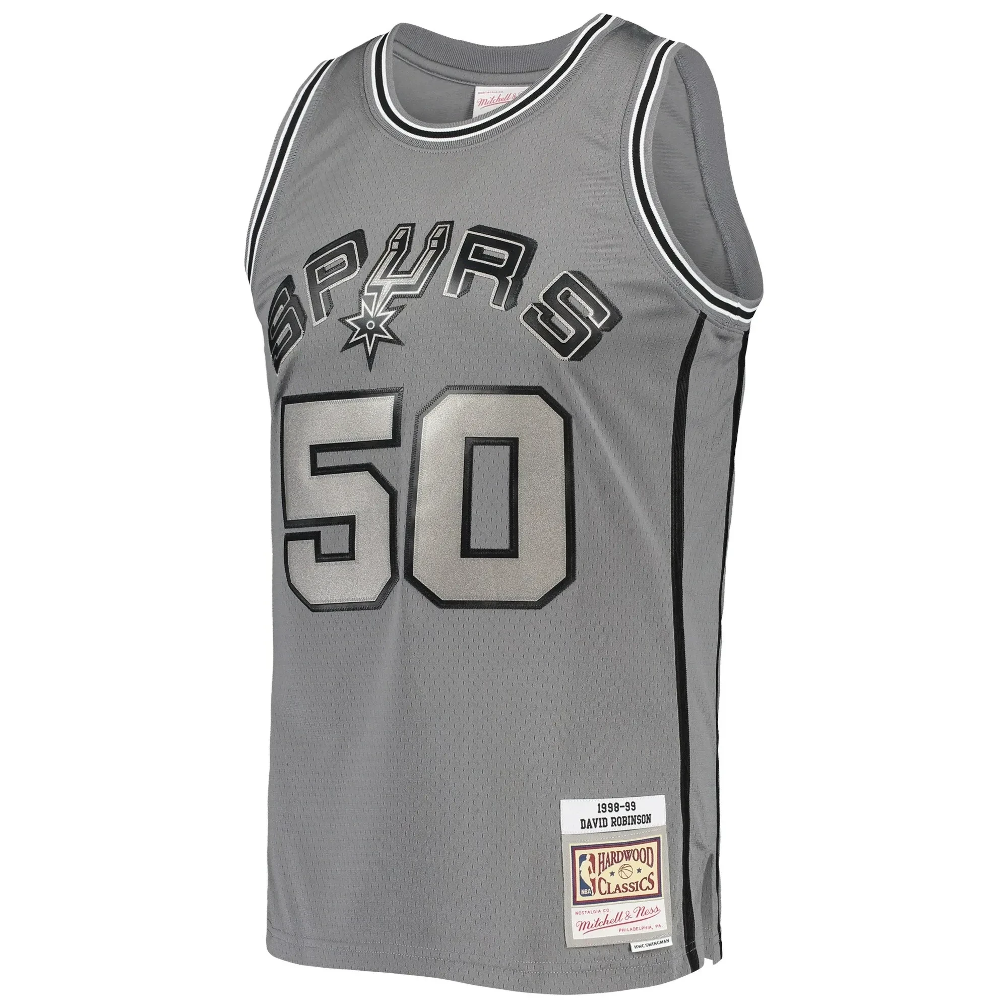 Alternative view of David Robinson San Antonio Spurs Mitchell & Ness Hardwood Classics Retired Player 1998/99 Metal Works Swingman Jersey – Charcoal - JS970 