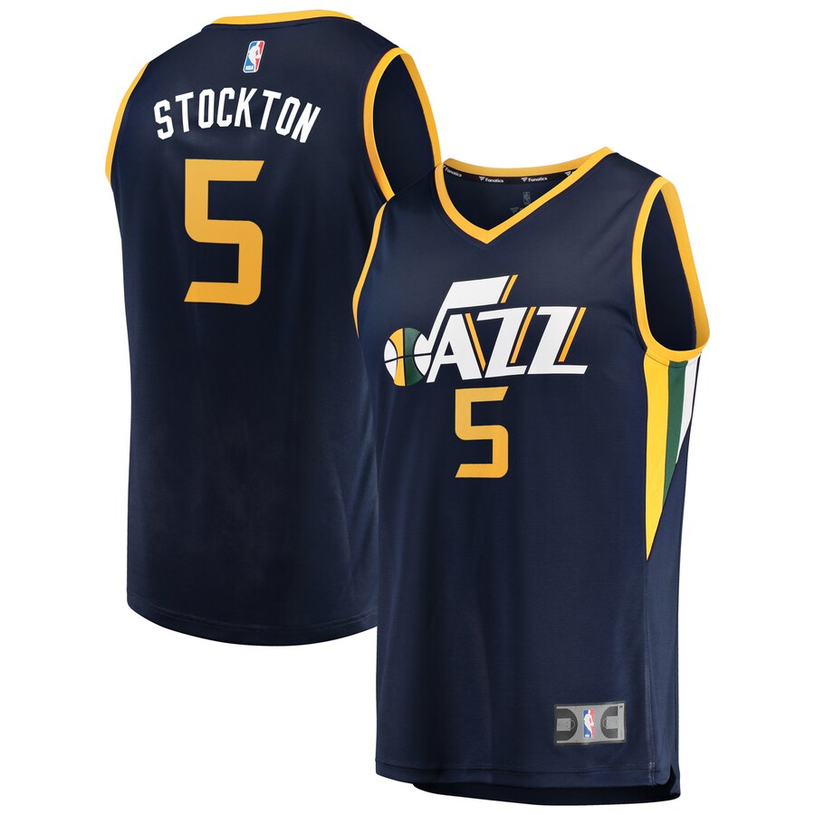 David Stockton Utah Jazz Fanatics Branded Fast Break Player Jersey - Icon Edition - Navy