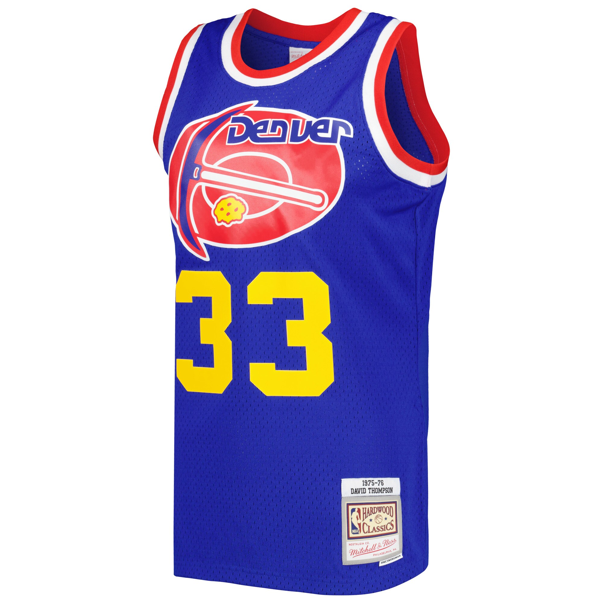 Alternative view of David Thompson Denver Nuggets Mitchell & Ness Hardwood Classics 1975/76 Swingman Jersey - Royal