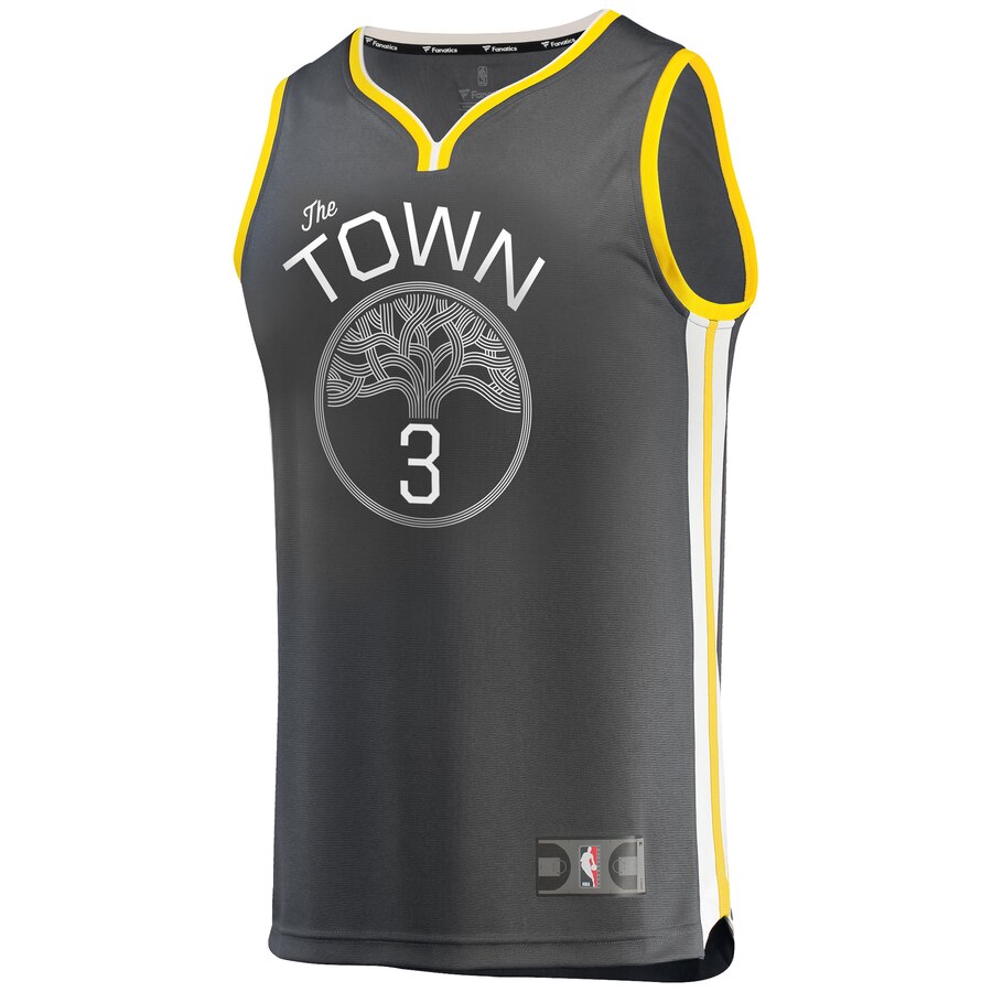 Alternative view of David West Golden State Warriors Fanatics Branded Fast Break Replica Player Jersey Charcoal - Statement Edition