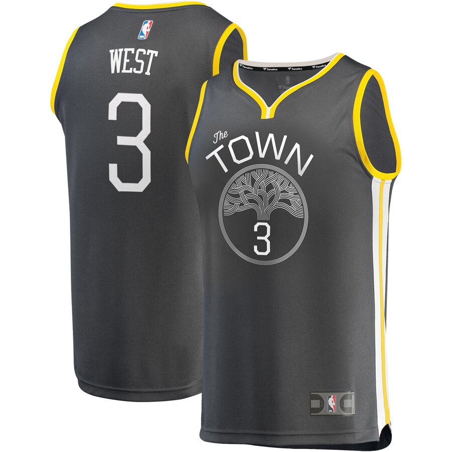 David West Golden State Warriors Fanatics Branded Fast Break Replica Player Jersey Charcoal - Statement Edition