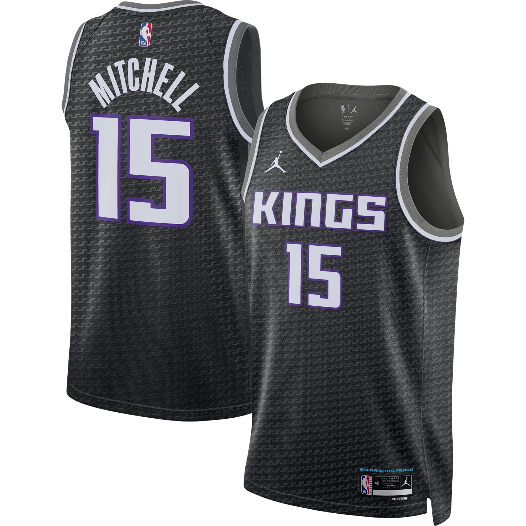 Davion Mitchell Sacramento Kings Jordan Brand Unisex Swingman Jersey – Statement Edition – Black