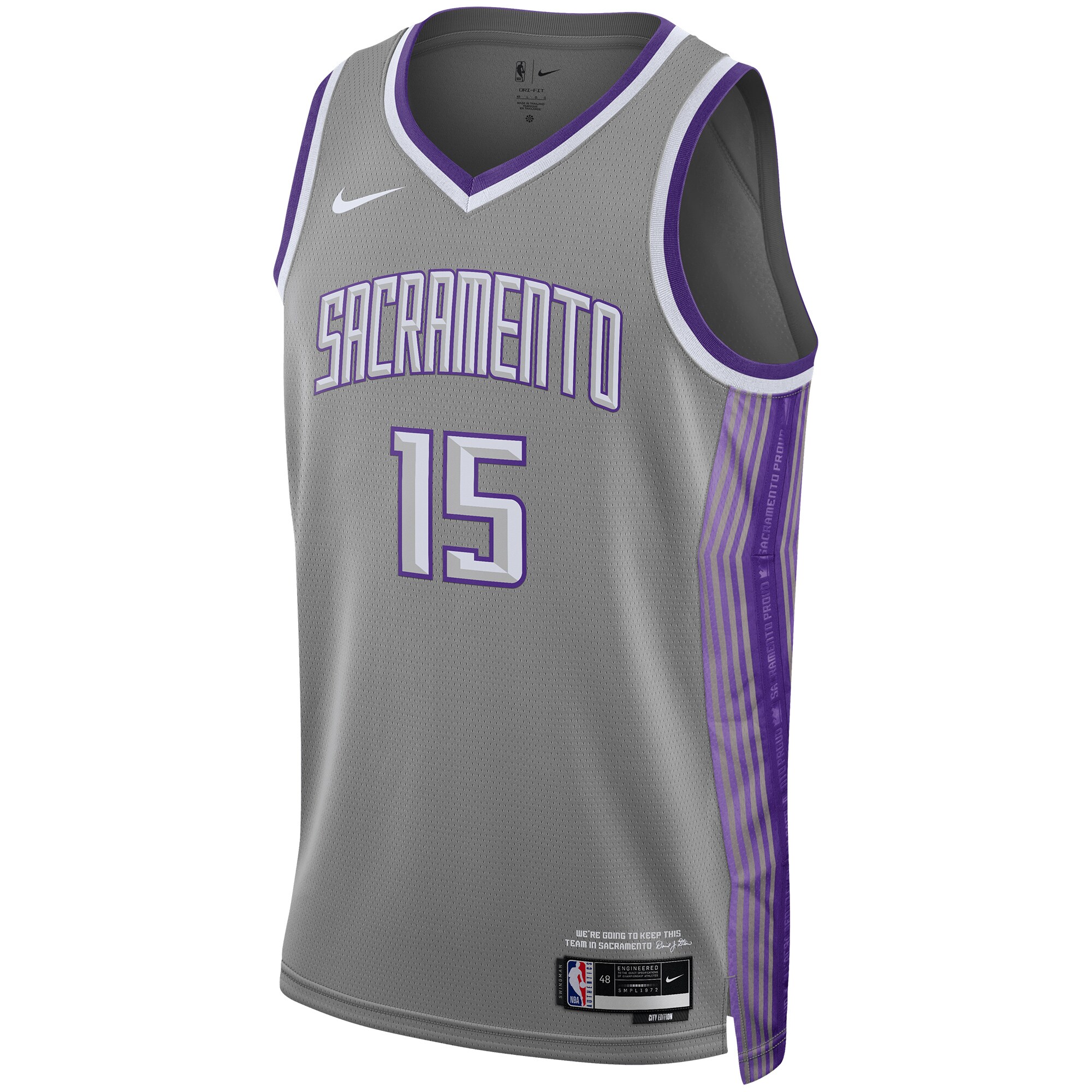 Alternative view of Davion Mitchell Sacramento Kings Unisex 2022/23 Swingman Jersey – City Edition – Anthracite