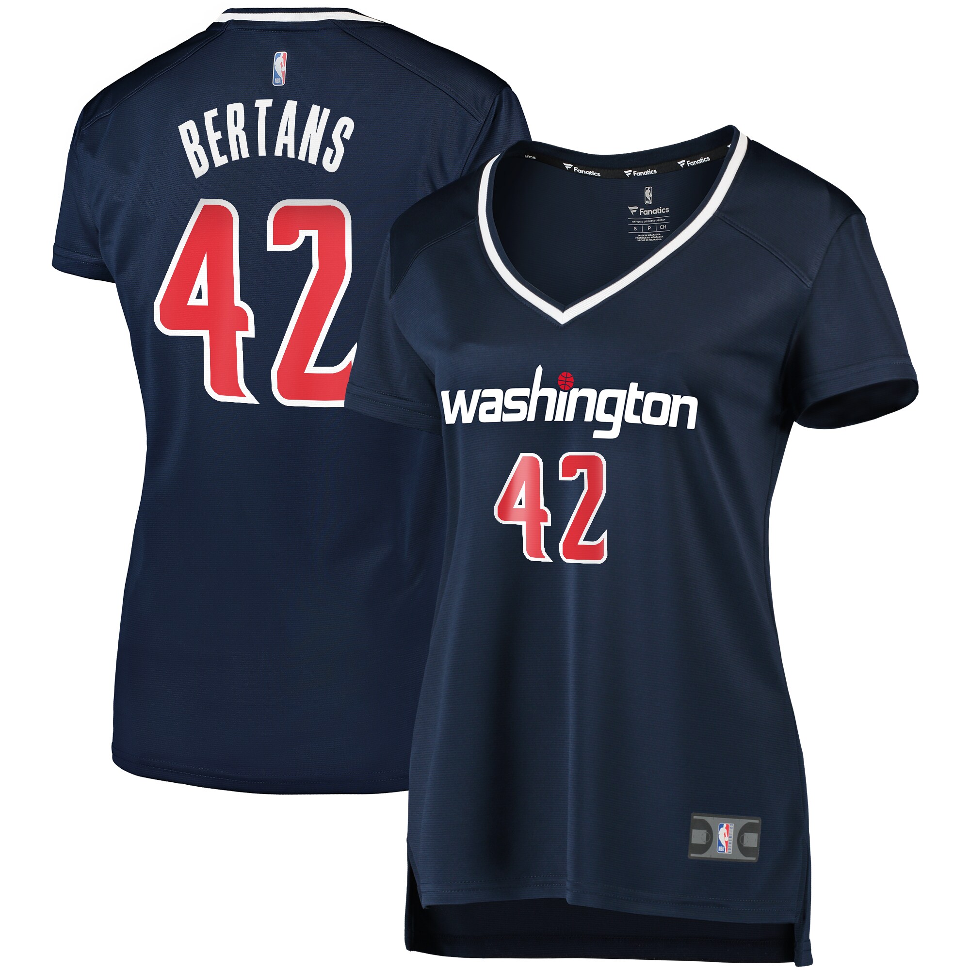 Alternative view of Davis Bertans Washington Wizards Fanatics Branded Women’s Fast Break Replica Jersey Navy – Statement Edition