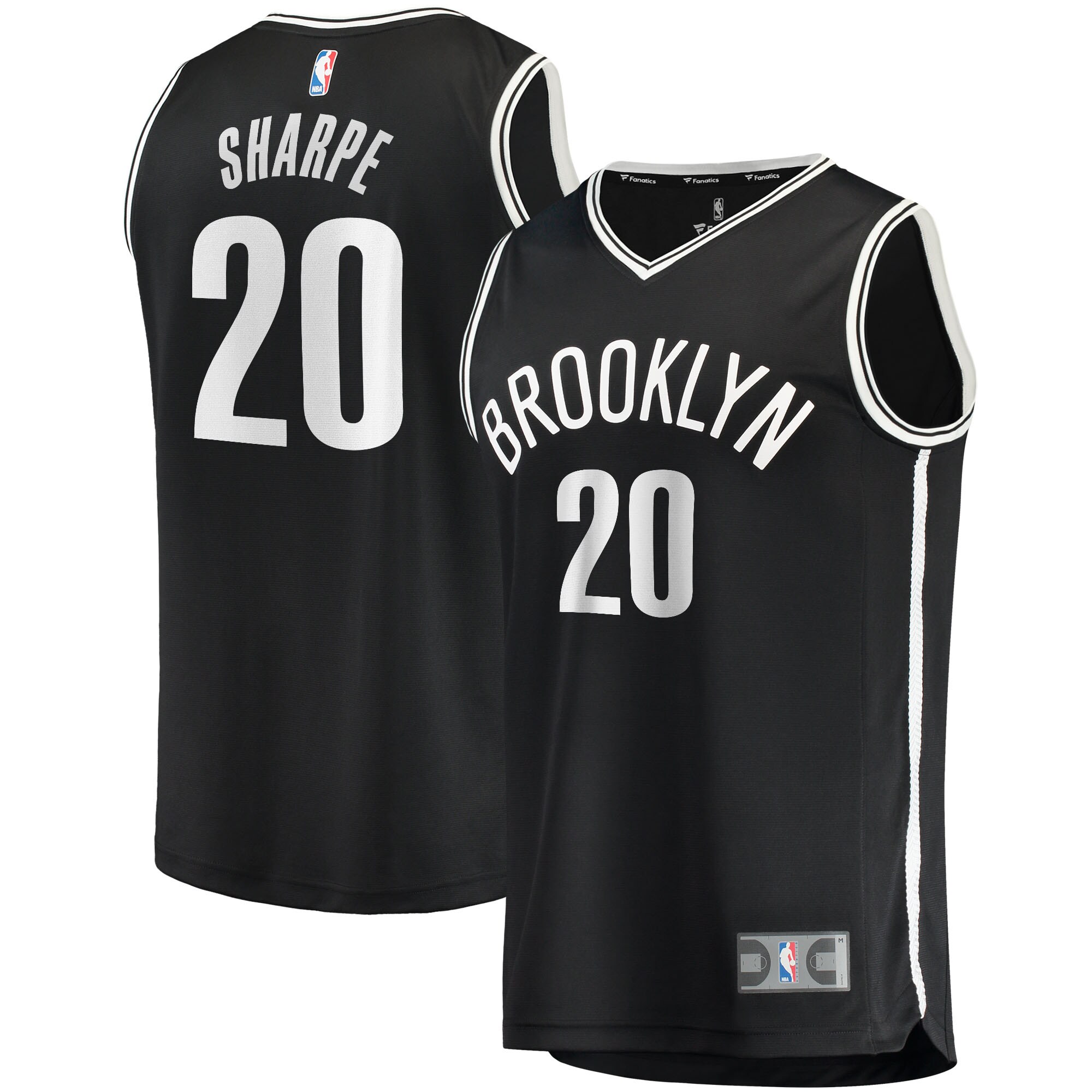 Alternative view of Day'ron Sharpe Brooklyn Nets Fanatics Branded 2021/22 Fast Break Replica Jersey - Icon Edition - Black