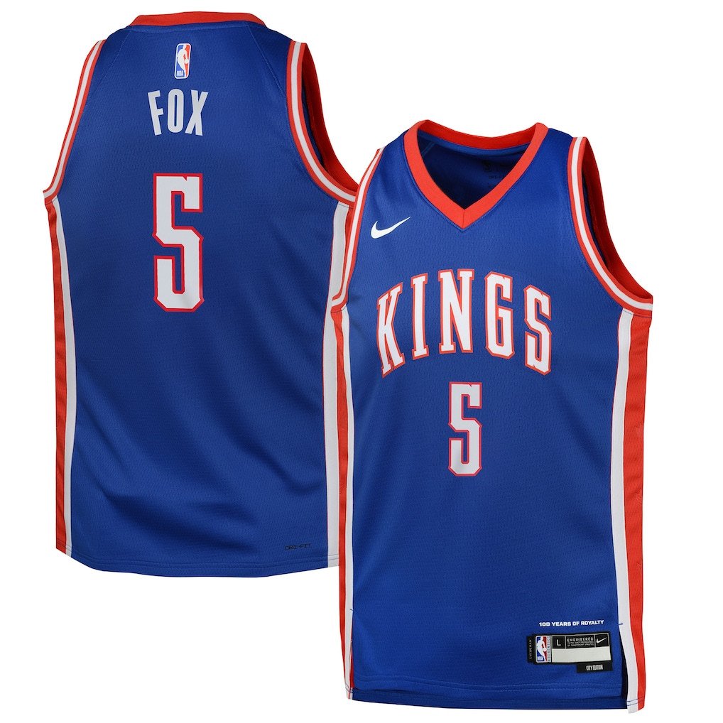 De'Aaron Fox 5 Sacramento Kings 2024/25 Swingman Player YOUTH Jersey - City Edition - Blue - JS947 