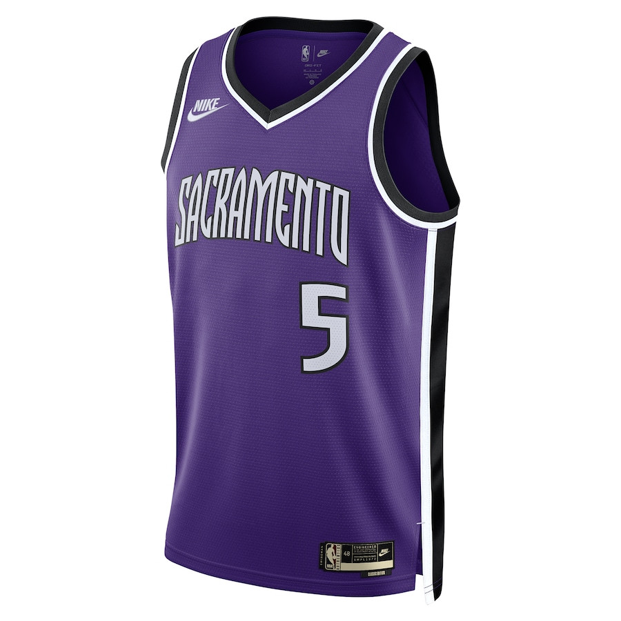 Alternative view of De'Aaron Fox 5 Sacramento Kings Unisex 2024/25 Swingman Jersey - Purple - Classic Edition - JS826 