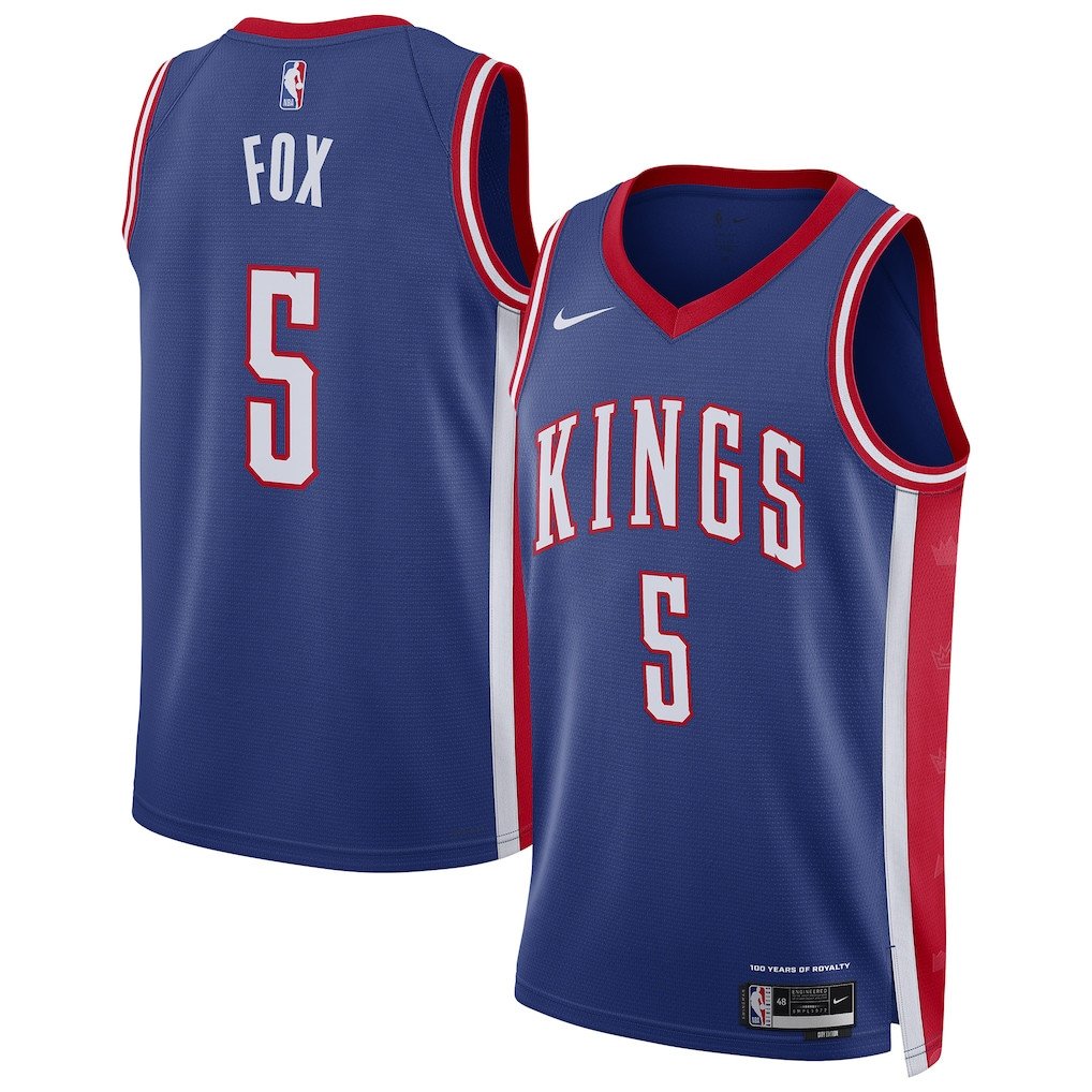 De'Aaron Fox 5 Sacramento Kings Unisex 2024/25 Swingman Player Jersey - City Edition - Blue - JS328 