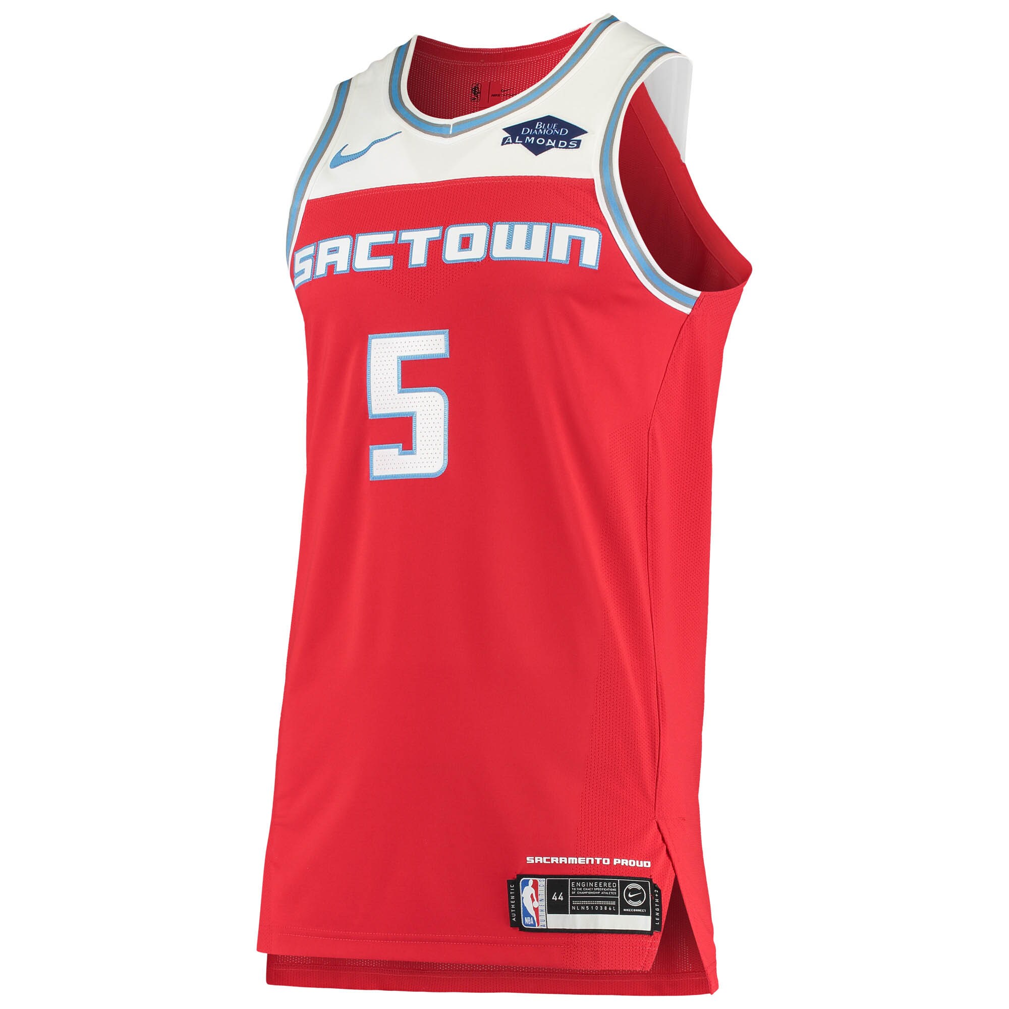 Alternative view of De'aaron Fox Sacramento Kings Authentic Badge Jersey - City Edition - Red