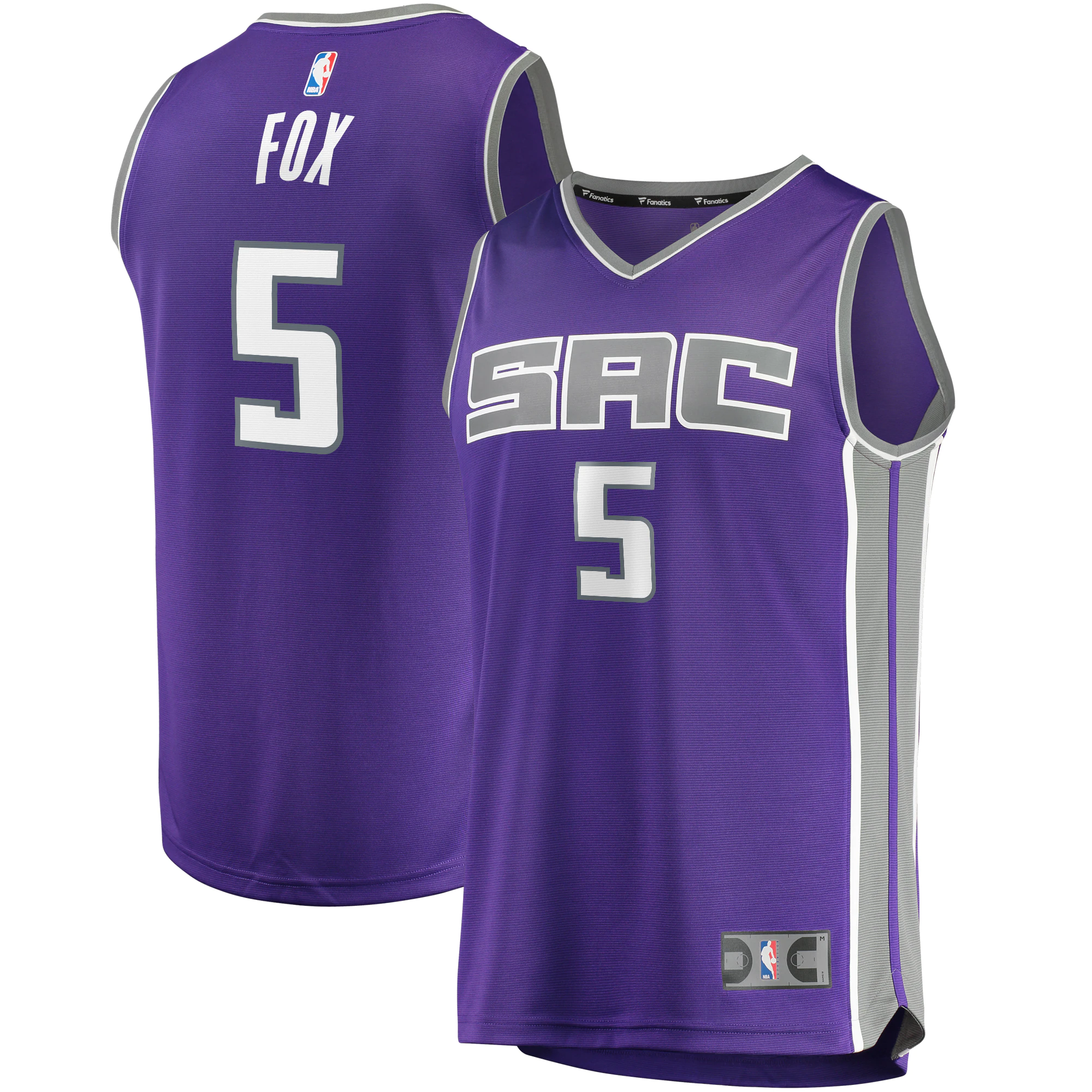 De’aaron Fox Sacramento Kings Fanatics Branded Fast Break Player Replica Jersey – Icon Edition – Purple
