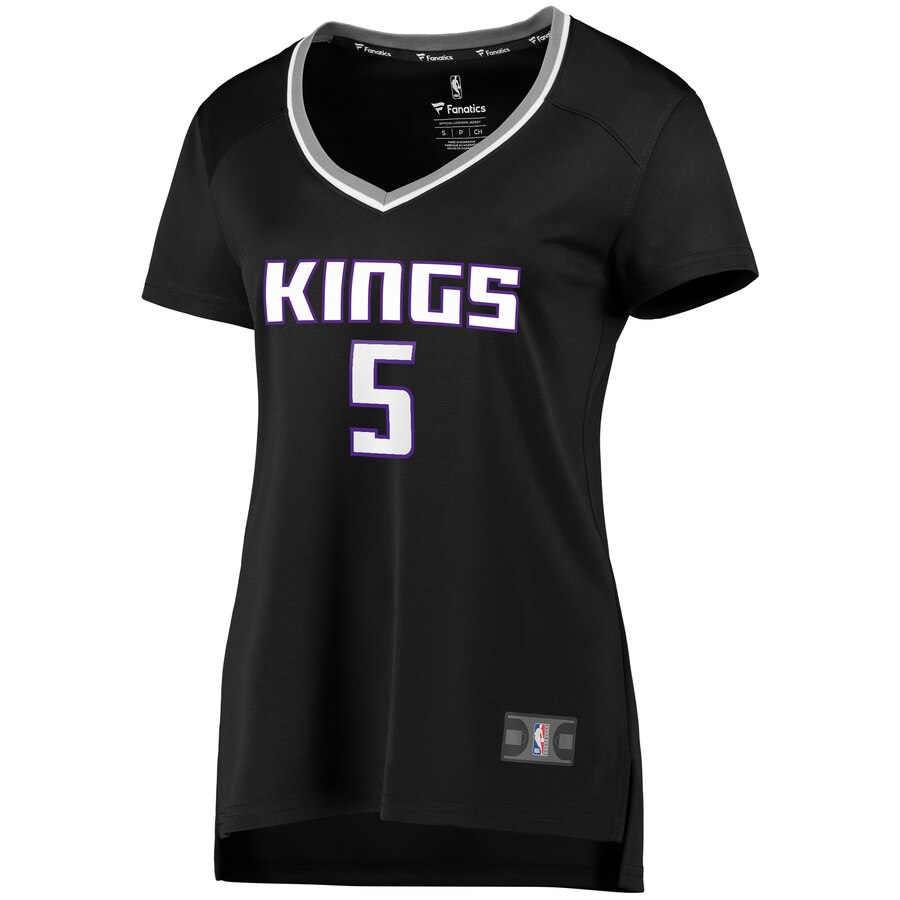 Alternative view of De'aaron Fox Sacramento Kings Fanatics Branded Women's Fast Break Player Replica Jersey - Statement Edition - Black
