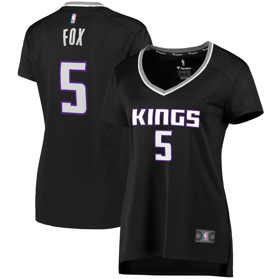 De'aaron Fox Sacramento Kings Fanatics Branded Women's Fast Break Player Replica Jersey - Statement Edition - Black