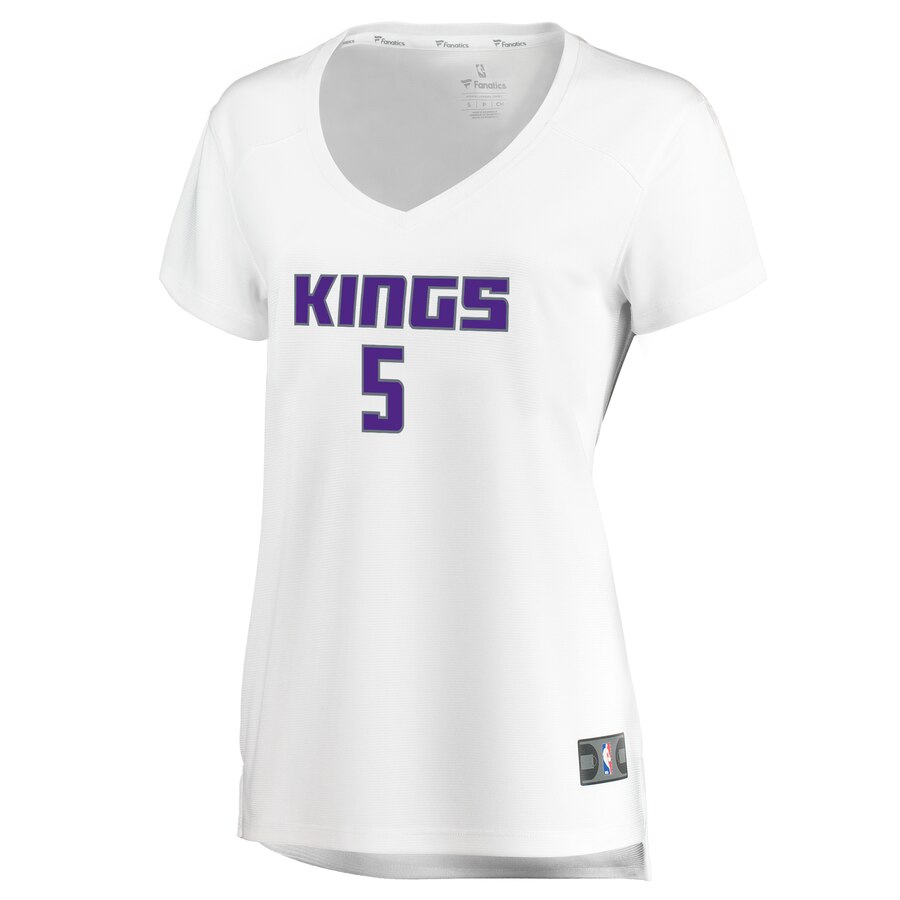 Alternative view of De'aaron Fox Sacramento Kings Fanatics Branded Women's Fast Break Replica Jersey - Association Edition - White