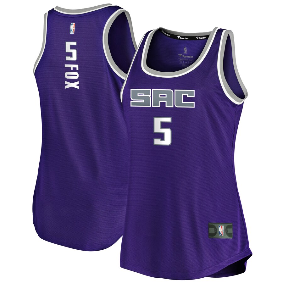De'aaron Fox Sacramento Kings Fanatics Branded Women's Fast Break Tank Jersey - Icon Edition - Purple