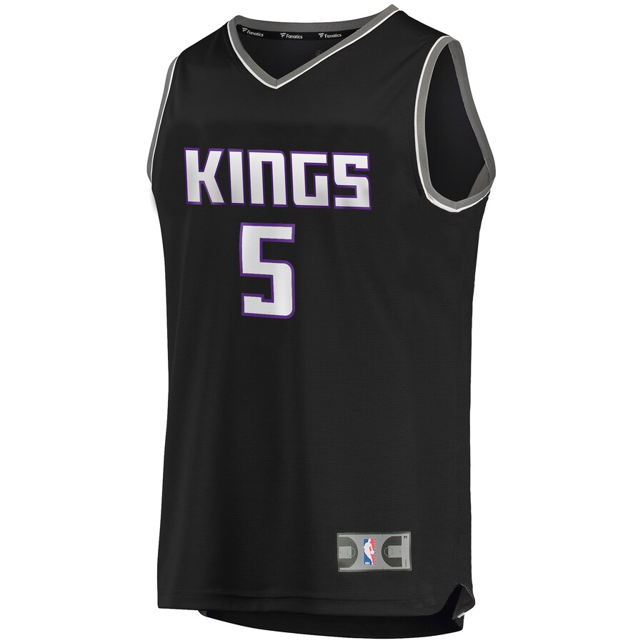 Alternative view of De'aaron Fox Sacramento Kings Fanatics Branded Youth Fast Break Replica Player Jersey - Statement Edition - Black