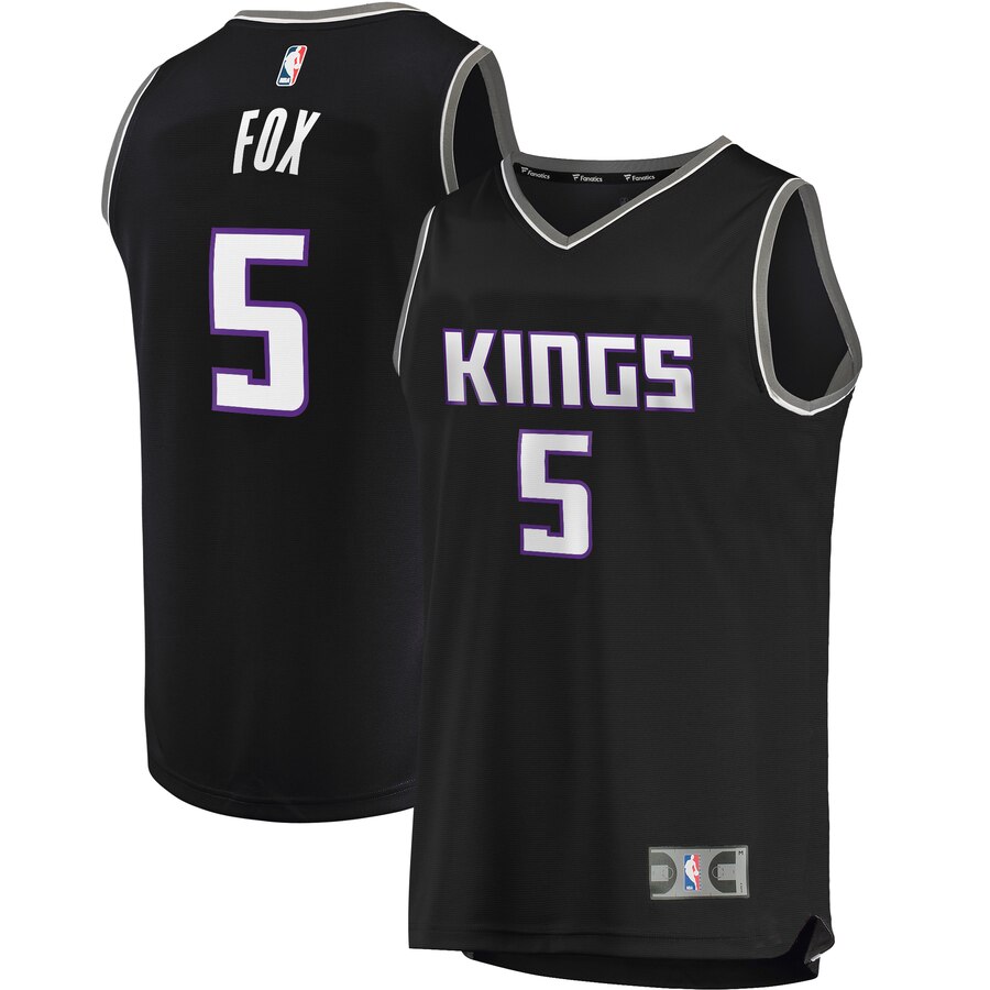 De'aaron Fox Sacramento Kings Fanatics Branded Youth Fast Break Replica Player Jersey - Statement Edition - Black