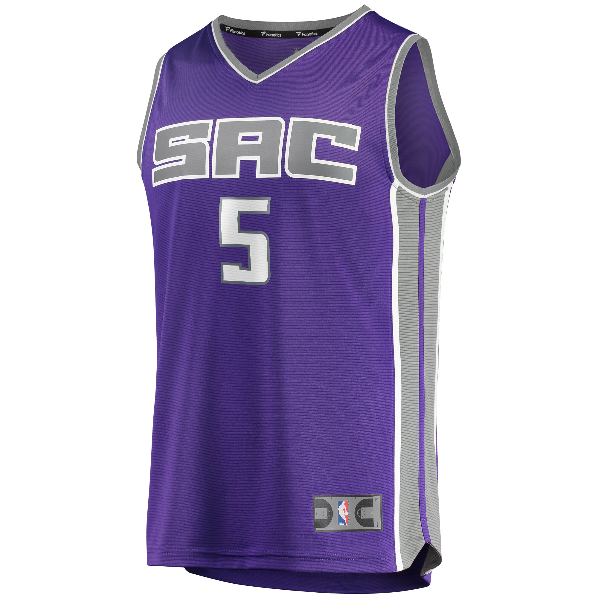 Alternative view of De'aaron Fox Sacramento Kings Fanatics Fast Break Player Replica Jersey - Icon Edition - Purple