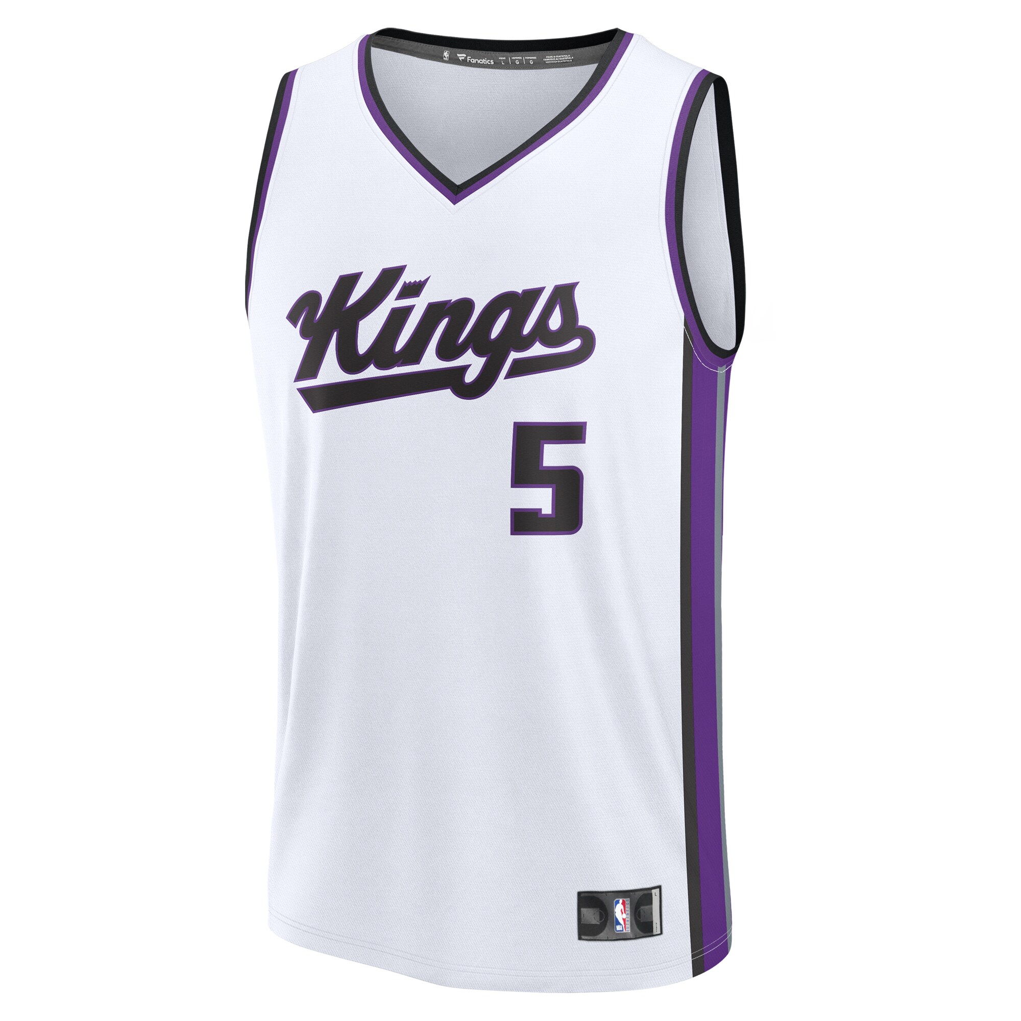 Alternative view of De'aaron Fox Sacramento Kings Fanatics Fast Break Replica Player Jersey - Association Edition - White