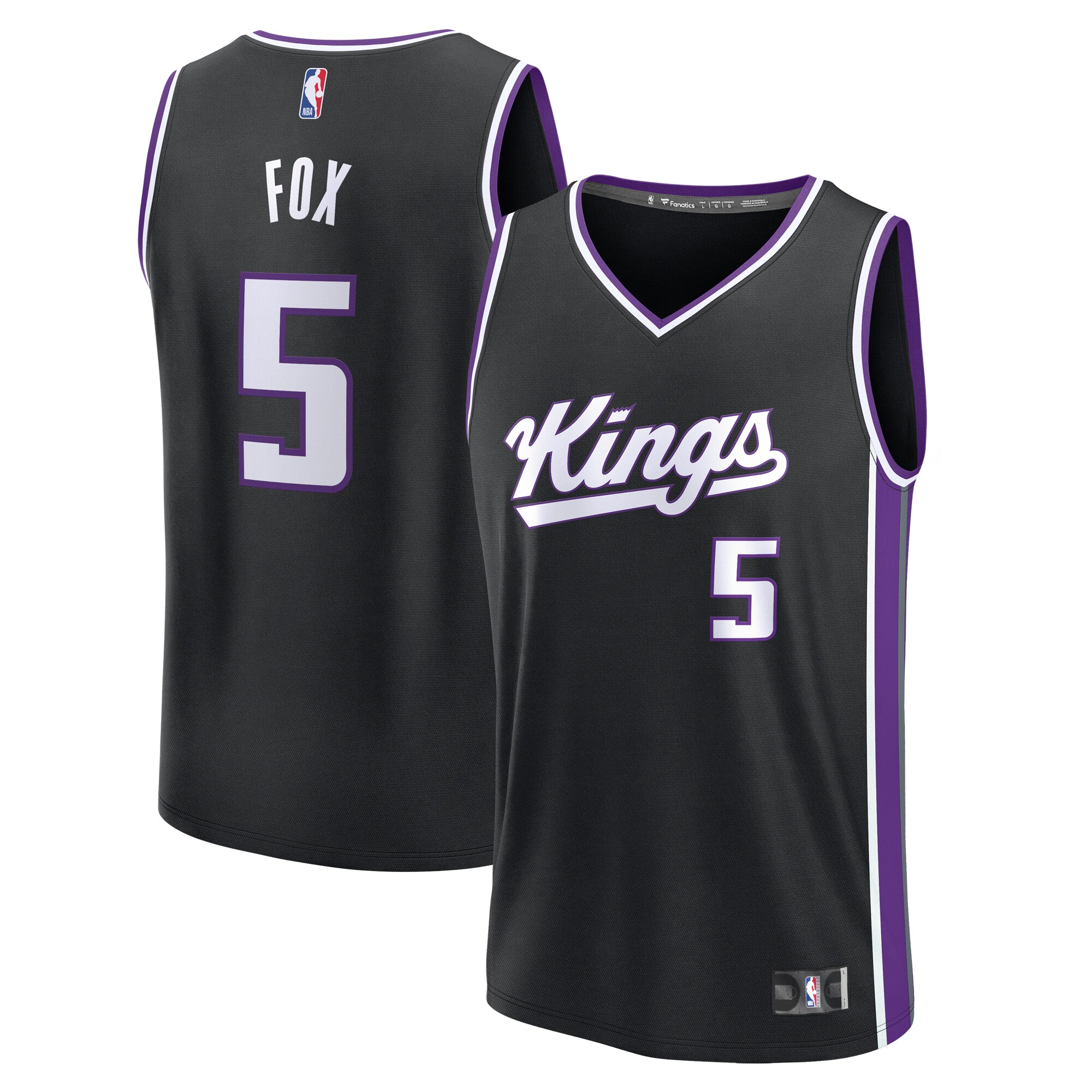 De'aaron Fox Sacramento Kings Fanatics Fast Break Replica Player Jersey - Icon Edition - Black