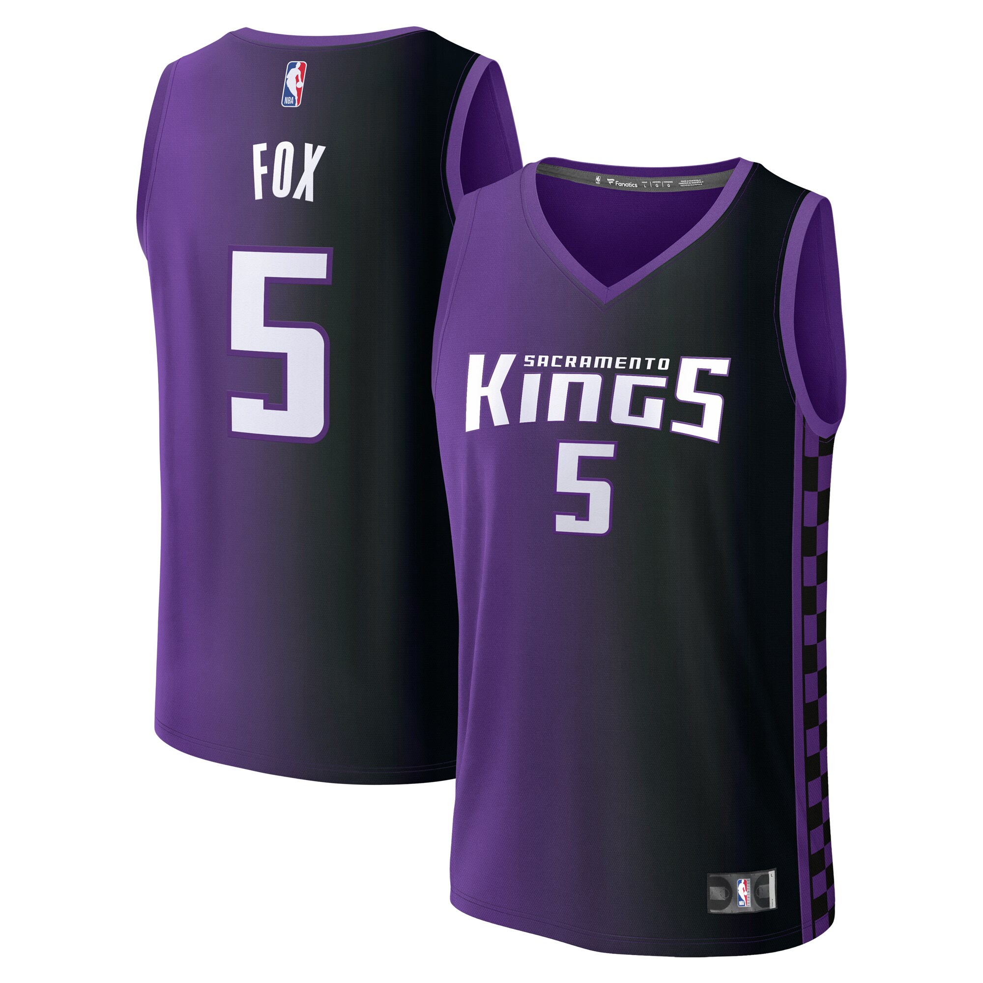 De'aaron Fox Sacramento Kings Fanatics Youth Fast Break Replica Player Jersey - Statement Edition - Purple