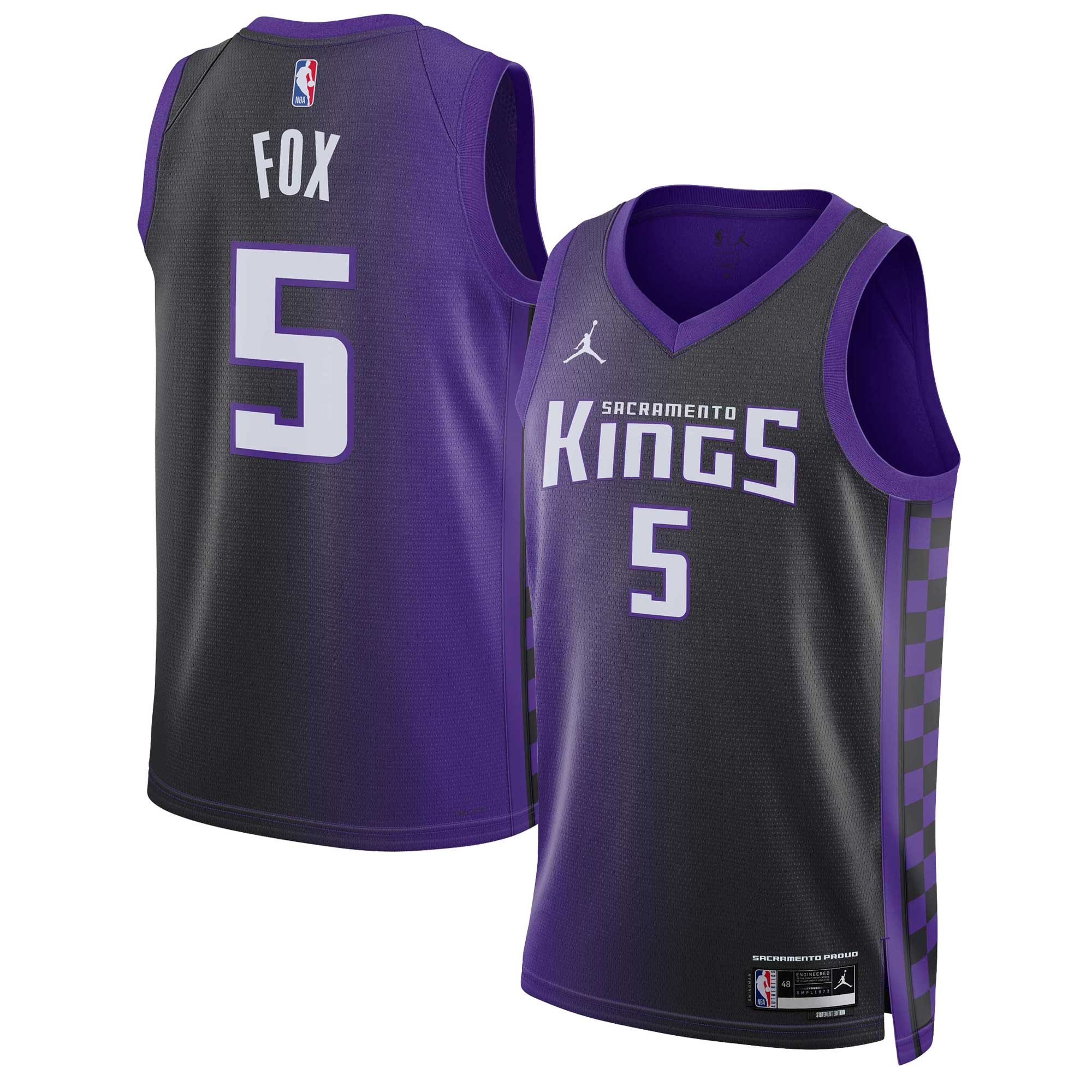 De'aaron Fox Sacramento Kings Jordan Brand Unisex Swingman Jersey - Statement Edition - Purple