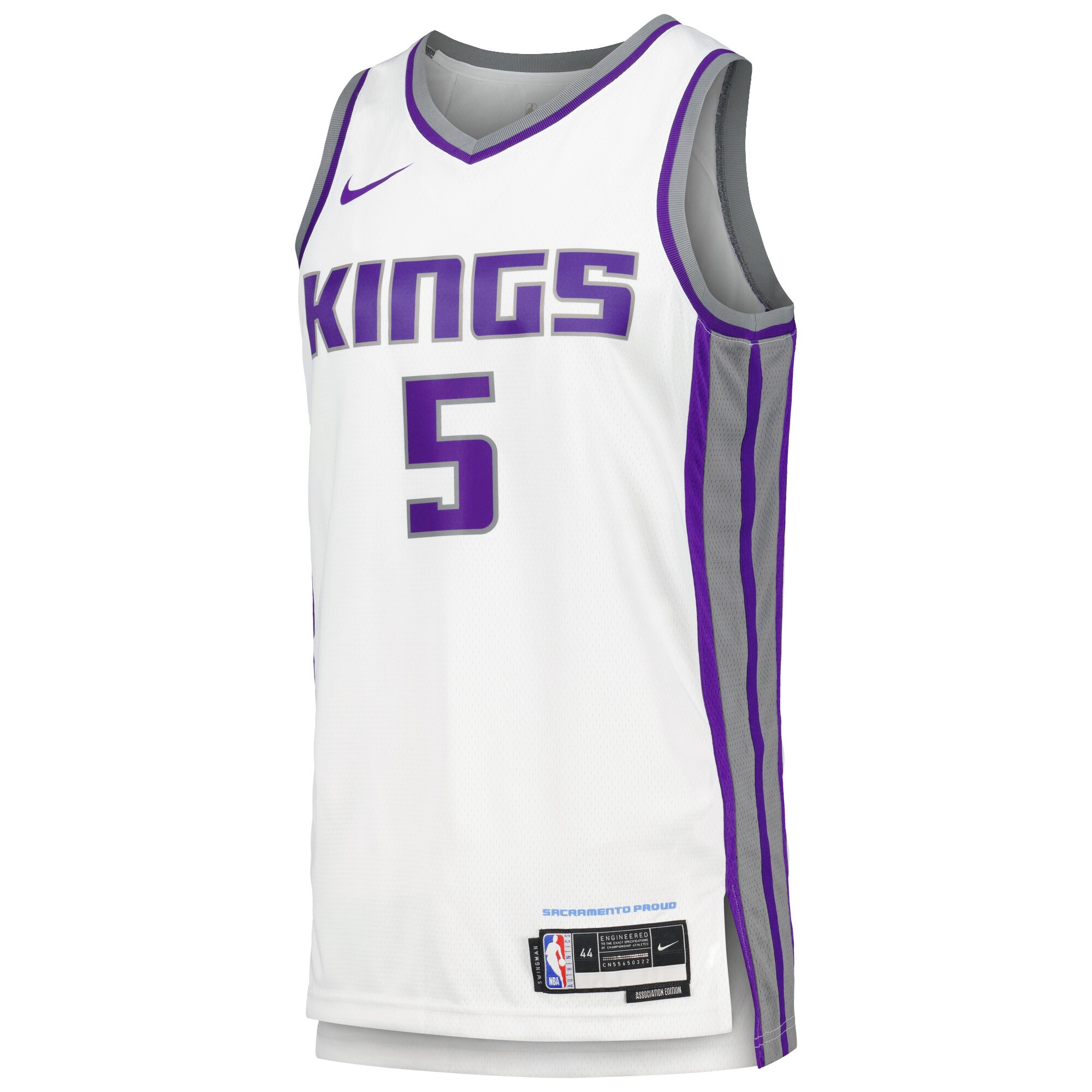 Alternative view of De’aaron Fox Sacramento Kings Swingman Player Jersey – Association Edition – White