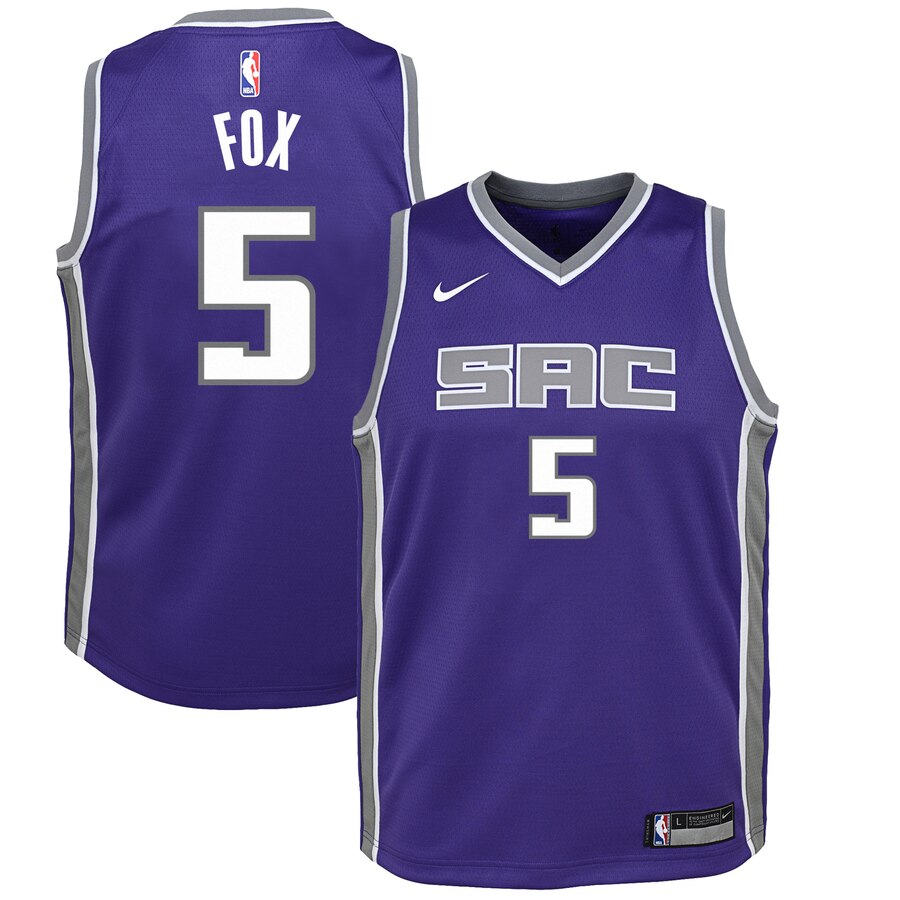 De'aaron Fox Sacramento Kings Youth Swingman Jersey Purple - Icon Edition