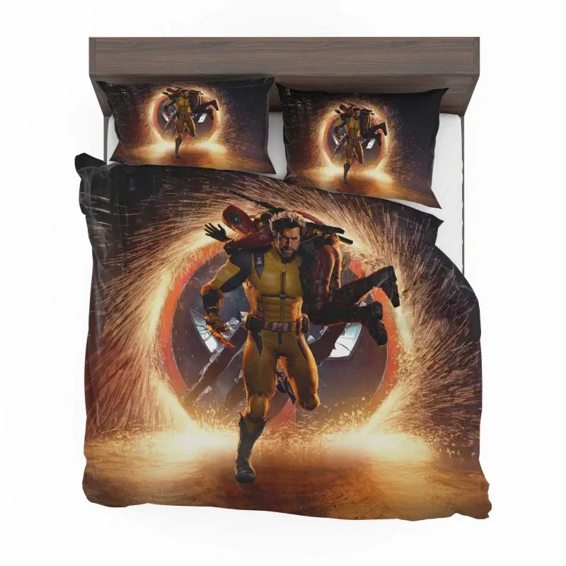Alternative view of Deadpool And Wolverine Mercenary Duo Bedding Set - Custom Bedding Set