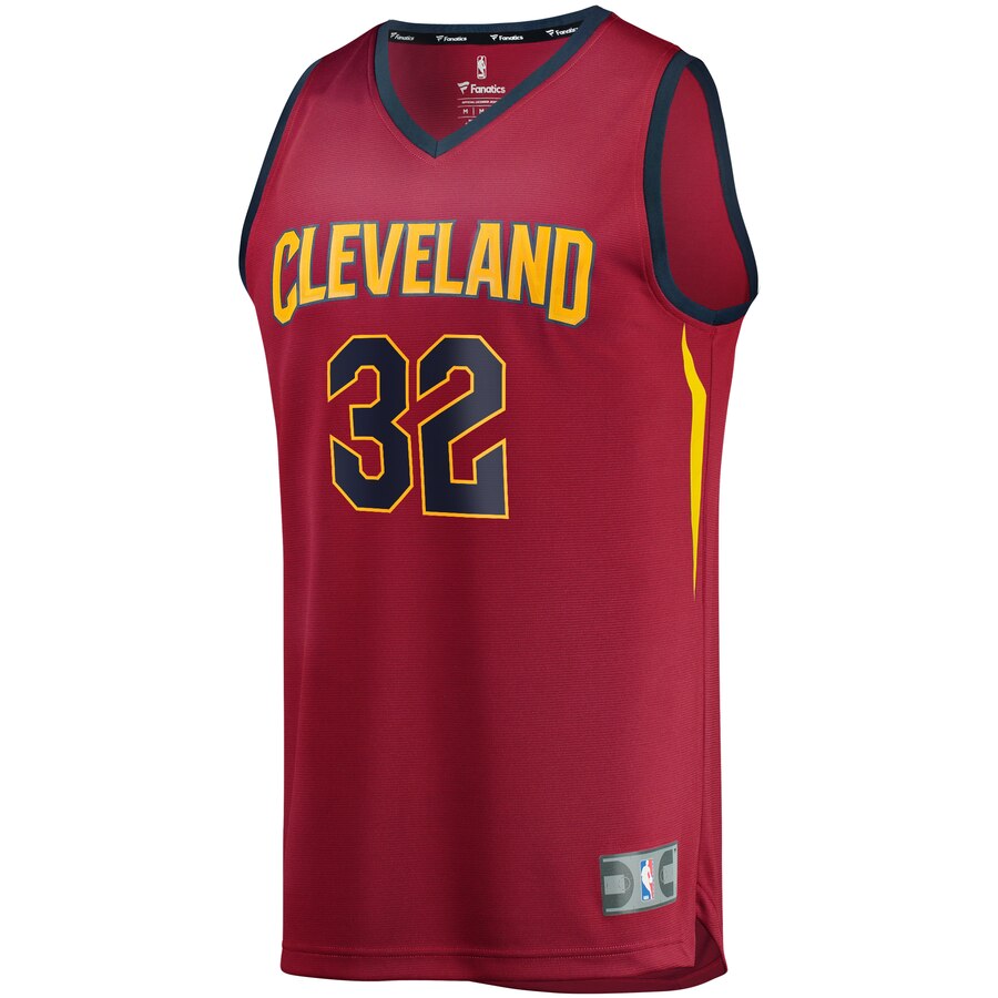 Alternative view of Dean Wade Cleveland Cavaliers Fanatics Branded Fast Break Replica Jersey - Icon Edition - Wine