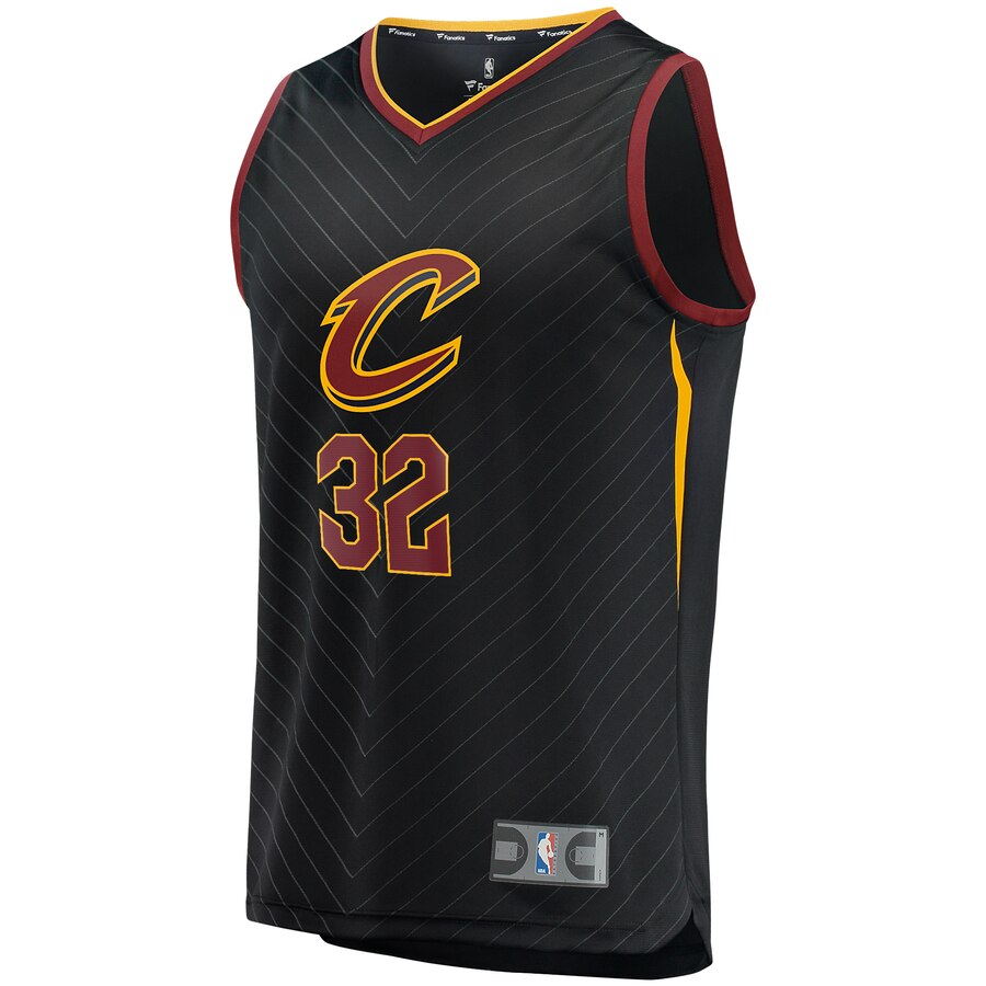 Alternative view of Dean Wade Cleveland Cavaliers Fanatics Branded Fast Break Replica Player Jersey Black - Statement Edition