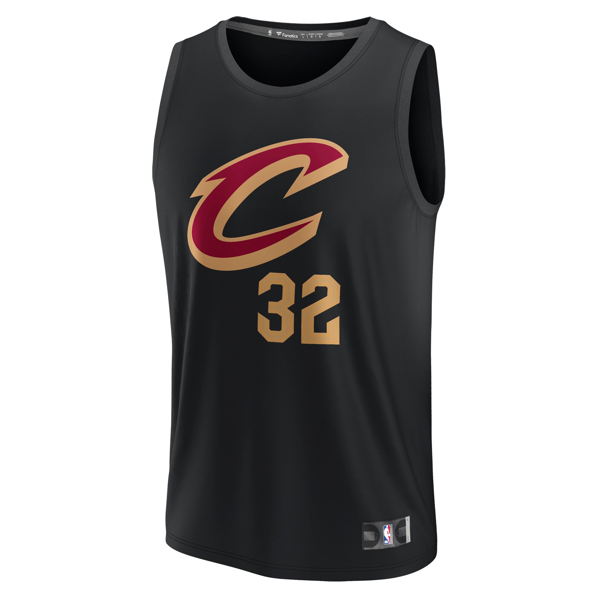 Alternative view of Dean Wade Cleveland Cavaliers Fanatics Fast Break Replica Player Jersey - Statement Edition - Black