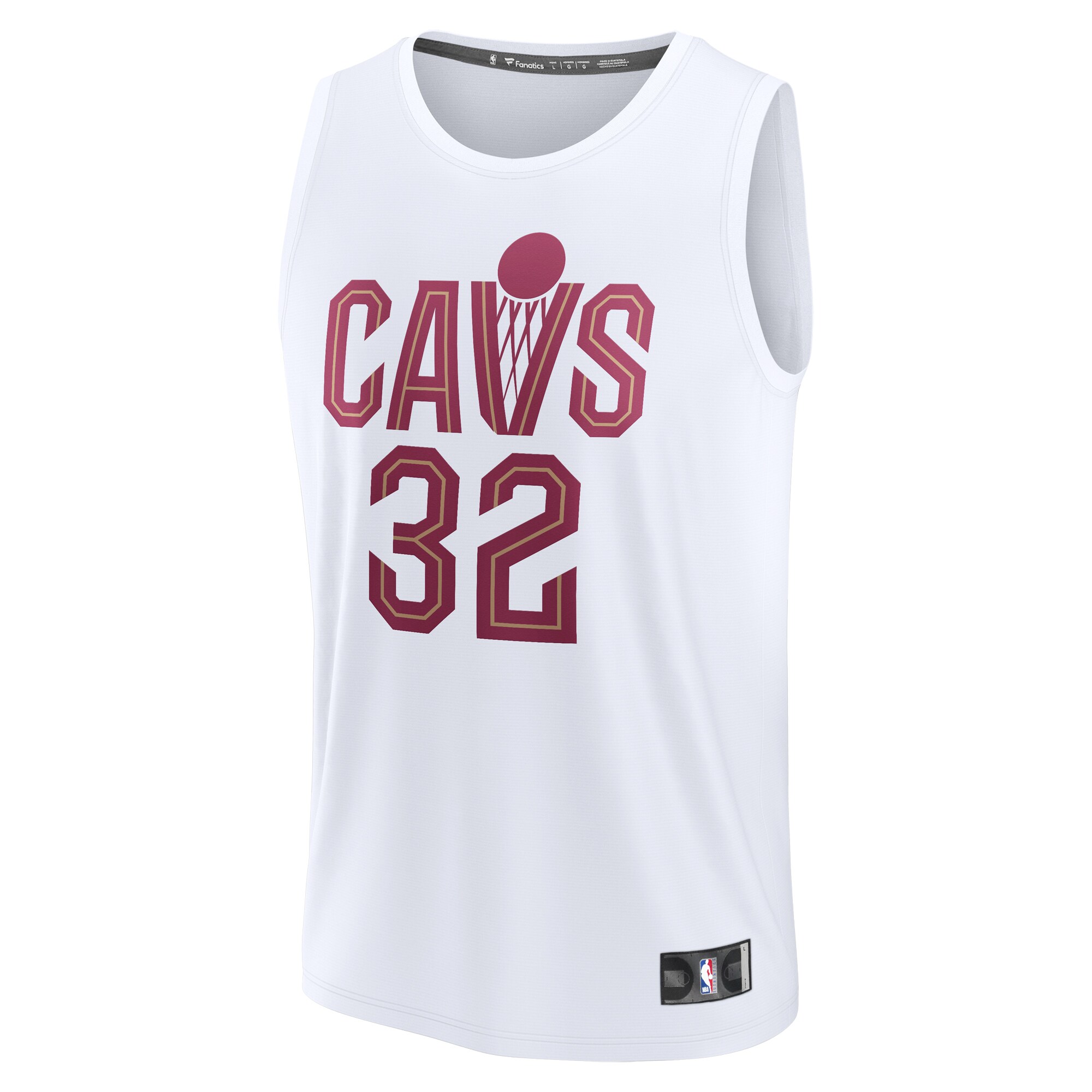 Alternative view of Dean Wade Cleveland Cavaliers Fanatics Youth Fast Break Replica Player Jersey - Association Edition - White
