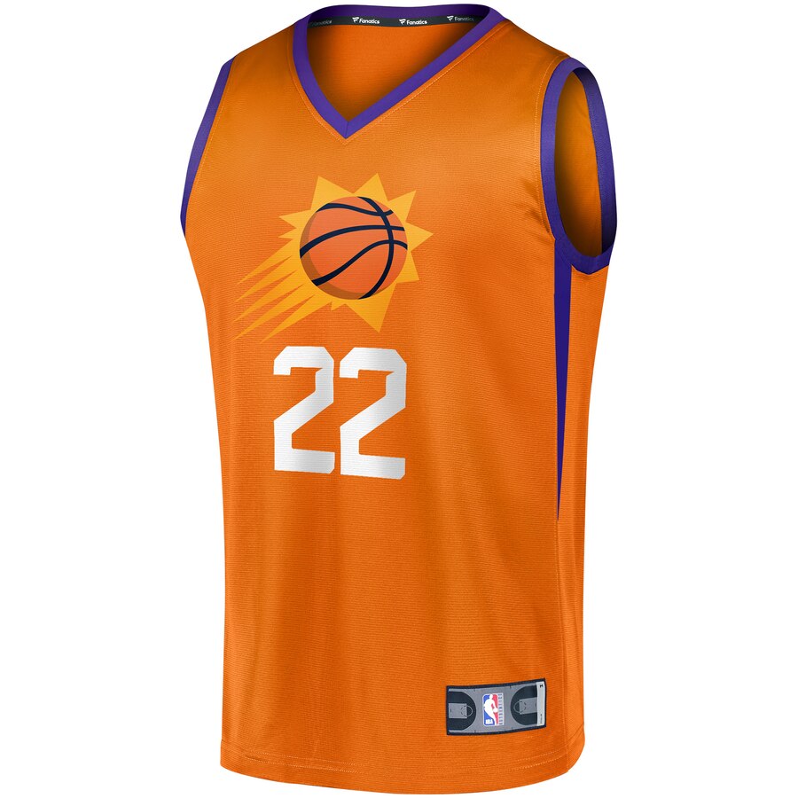 Alternative view of Deandre Ayton Phoenix Suns Fanatics Branded Fast Break Team Replica Jersey Orange – Statement Edition