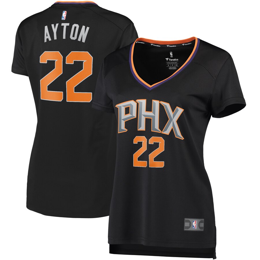 Deandre Ayton Phoenix Suns Fanatics Branded Women's Fast Break Replica Player Jersey - Statement Edition - Black