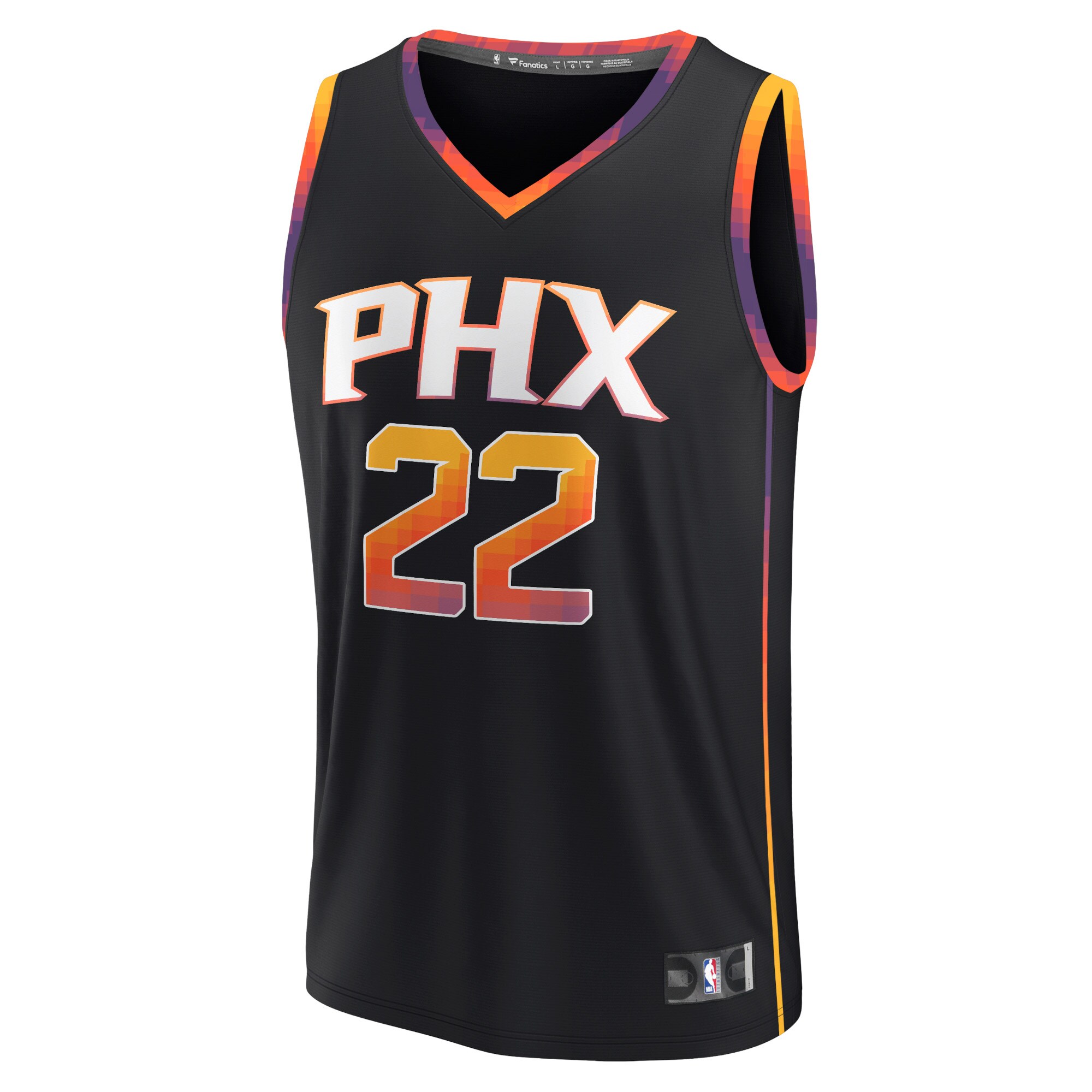 Alternative view of Deandre Ayton Phoenix Suns Fanatics Fast Break Replica Player Jersey - Statement Edition - Black