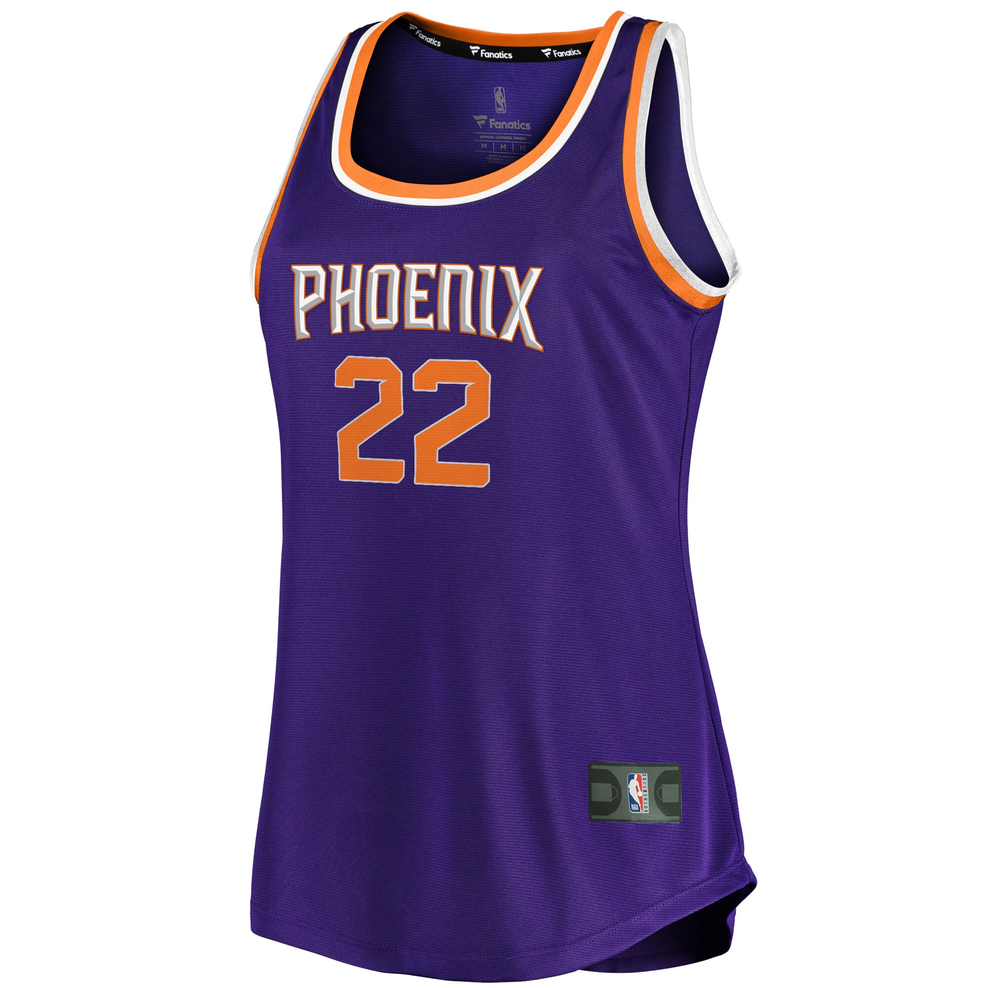 Alternative view of Deandre Ayton Phoenix Suns Fanatics Women's Fast Break Tank Jersey - Icon Edition - Purple