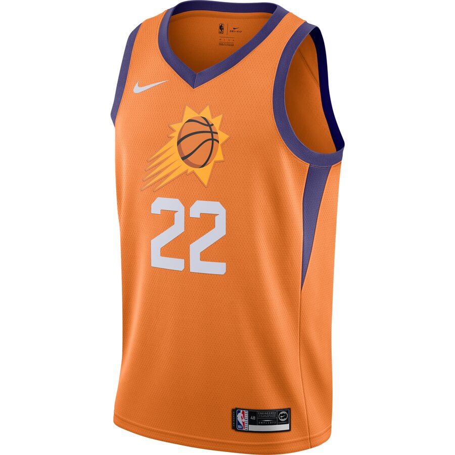 Alternative view of Deandre Ayton Phoenix Suns Finished Swingman Jersey Orange - Statement Edition
