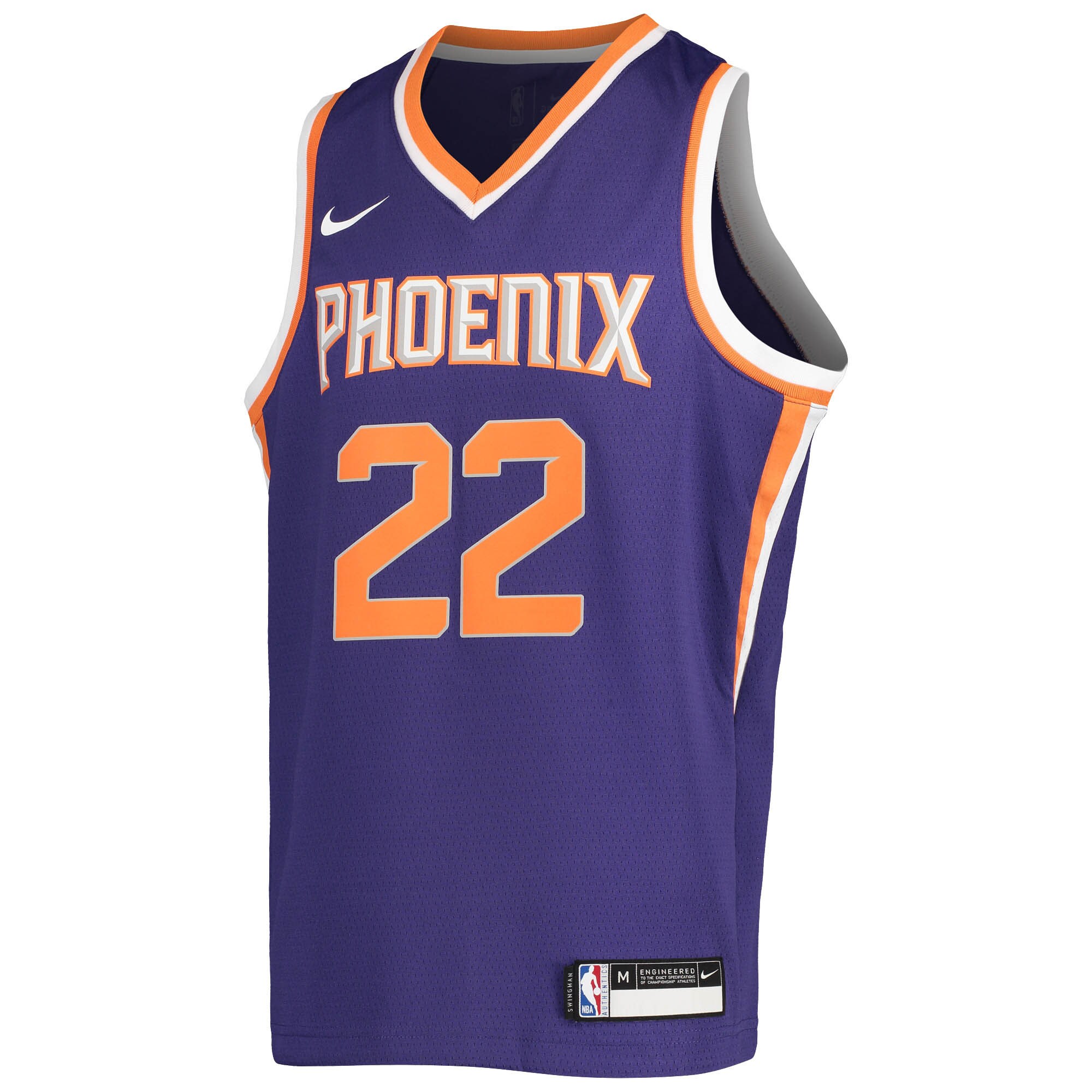 Alternative view of Deandre Ayton Phoenix Suns Youth Swingman Jersey - Icon Edition - Purple