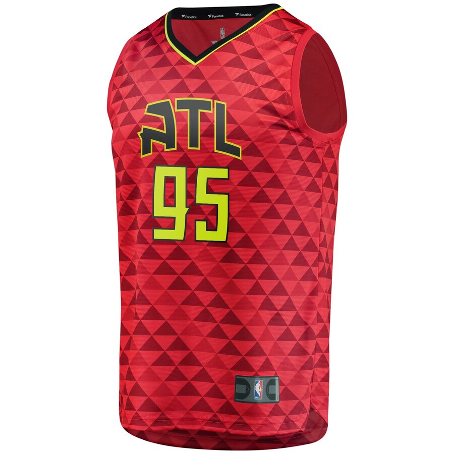 Alternative view of Deandre Bembry Atlanta Hawks Fanatics Branded Fast Break Replica Jersey Red - Statement Edition