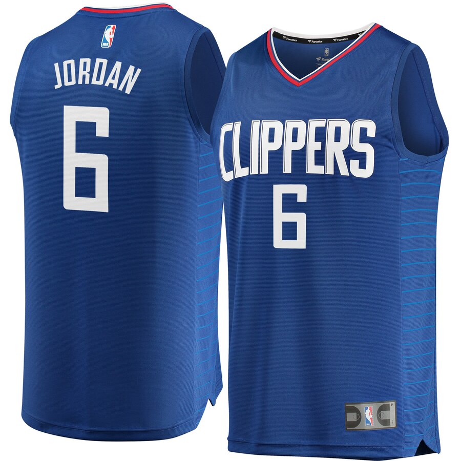Deandre Jordan La Clippers Fanatics Branded Fast Break Replica Jersey Blue - Icon Edition