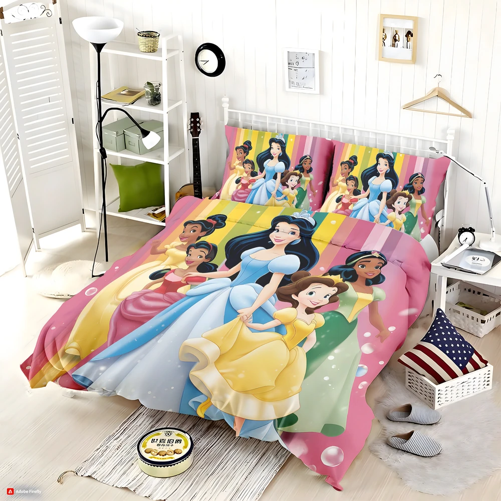 Decorative Princess Hot Pink Color Bedding Set - Custom Bedding Set