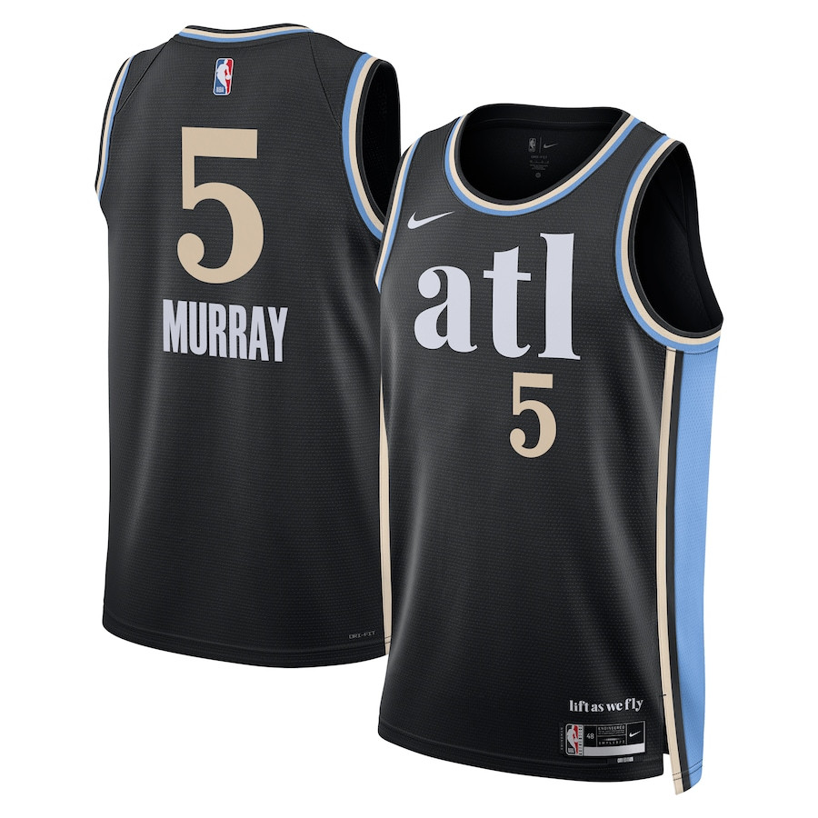 Dejounte Murray 5 Atlanta Hawks 2023/24 City Edition Swingman Jersey - Black - JS210 