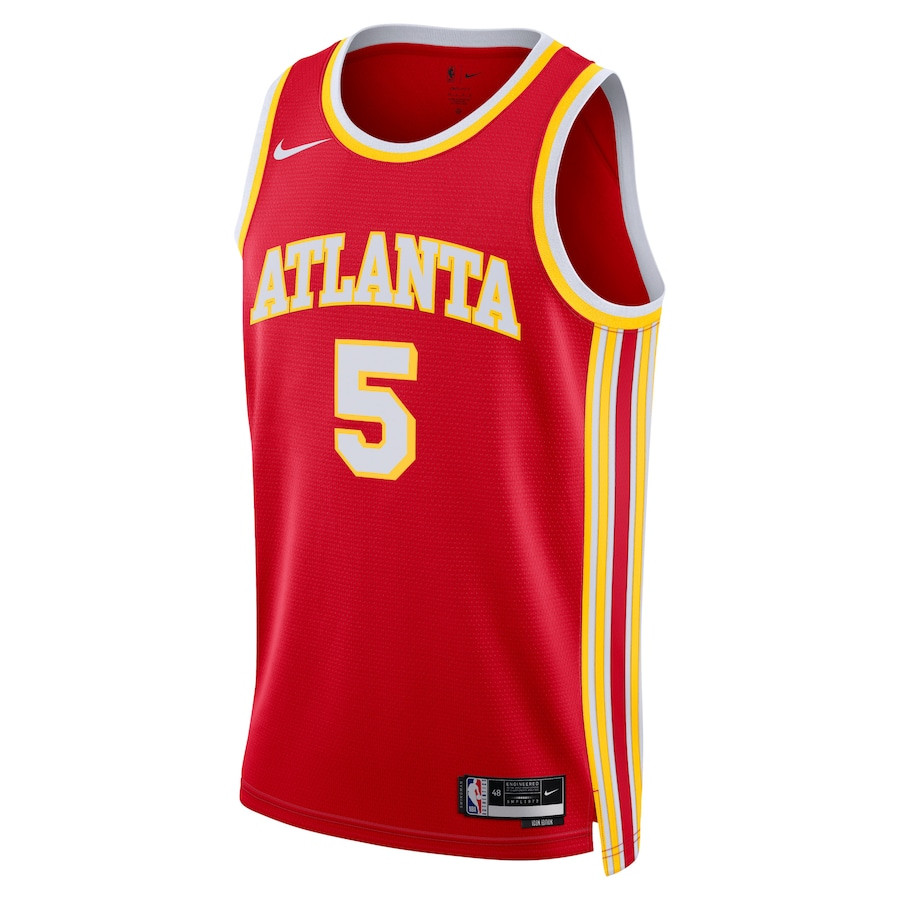 Alternative view of Dejounte Murray 5 Atlanta Hawks Unisex Swingman Jersey - Icon Edition - Red - JS991 