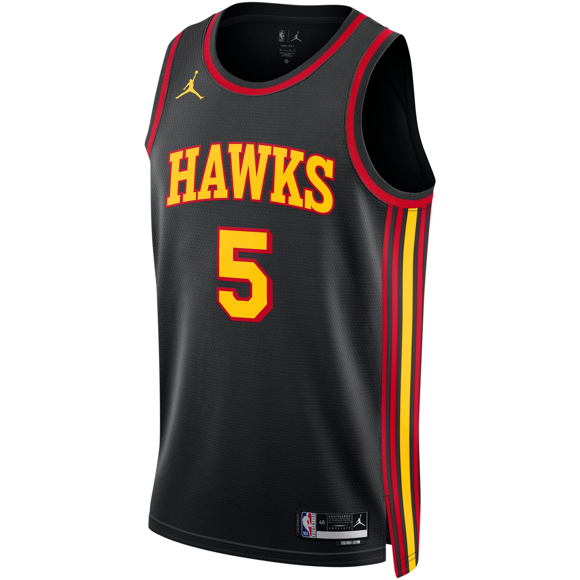Alternative view of Dejounte Murray Atlanta Hawks Jordan Brand Unisex Swingman Jersey - Statement Edition - Black
