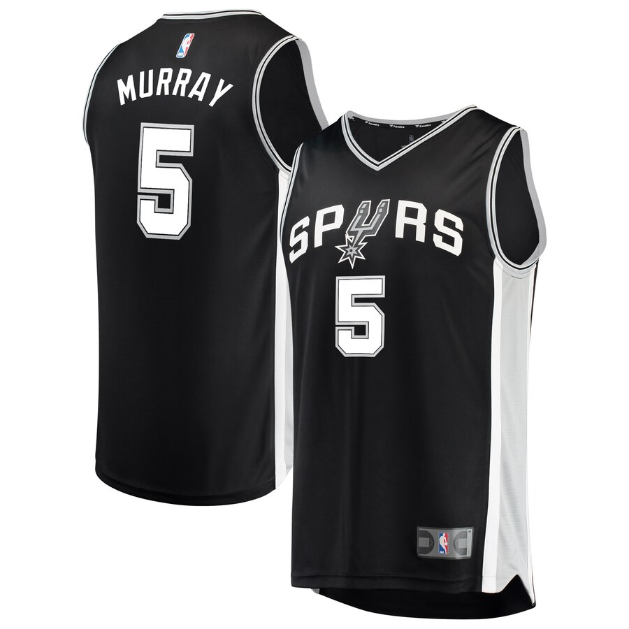 Dejounte Murray San Antonio Spurs Fanatics Branded Fast Break Road Replica Player Jersey Black - Icon Edition