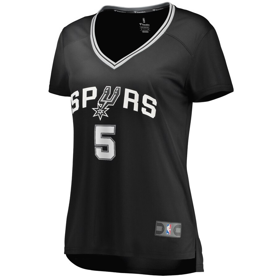 Alternative view of Dejounte Murray San Antonio Spurs Fanatics Branded Women's Fast Break Replica Player Jersey - Icon Edition - Black