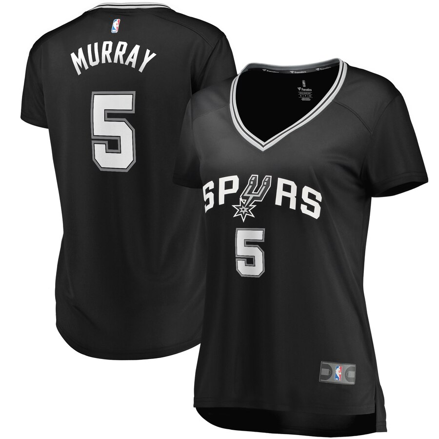 Dejounte Murray San Antonio Spurs Fanatics Branded Women's Fast Break Replica Player Jersey - Icon Edition - Black