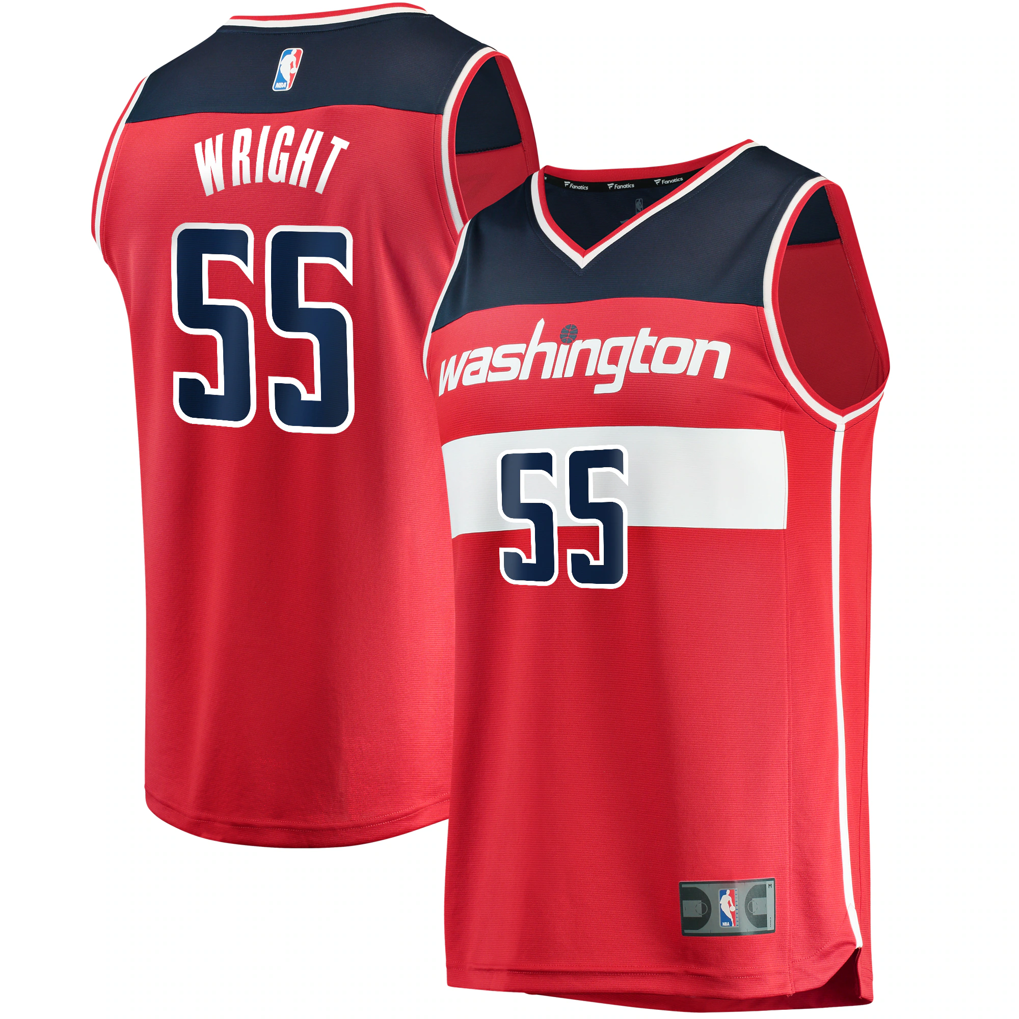 Alternative view of Delon Wright Washington Wizards Fanatics Branded Fast Break Replica Jersey - Icon Edition - Red