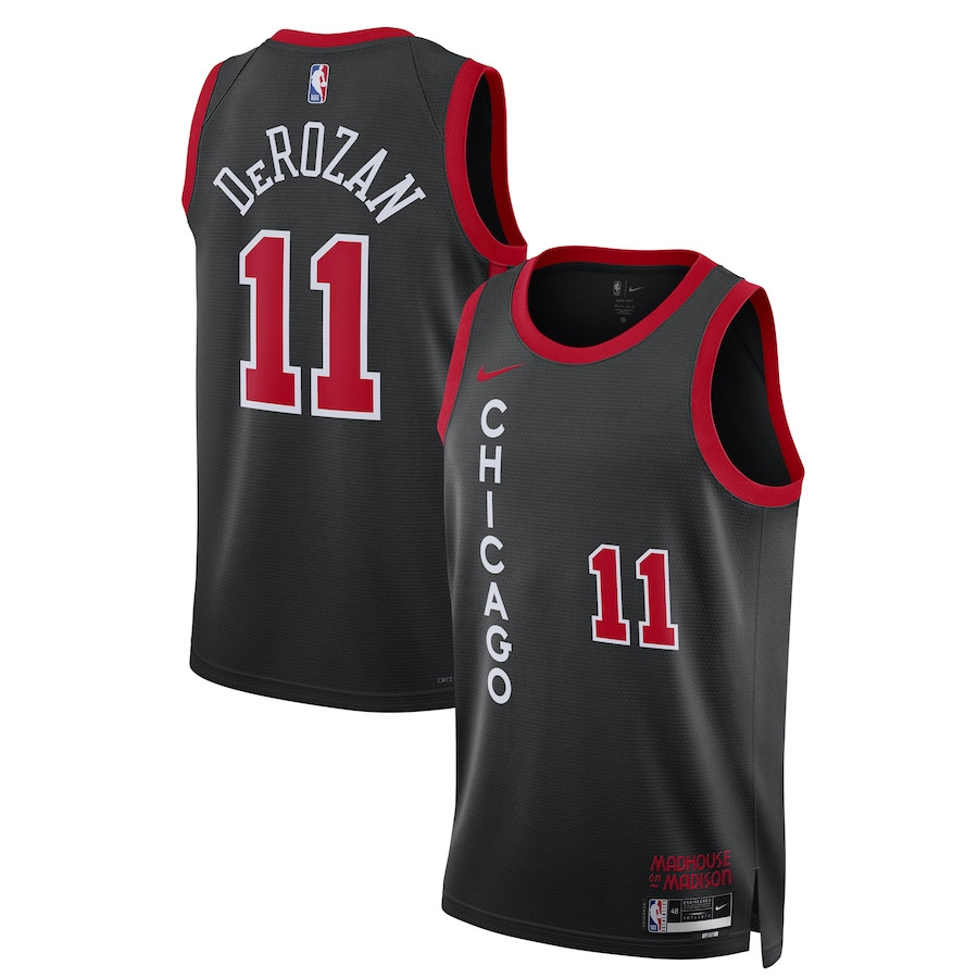 DeMar DeRozan 11 Chicago Bulls 2023/24 Swingman Jersey - City Edition - Unisex Black - JS324 