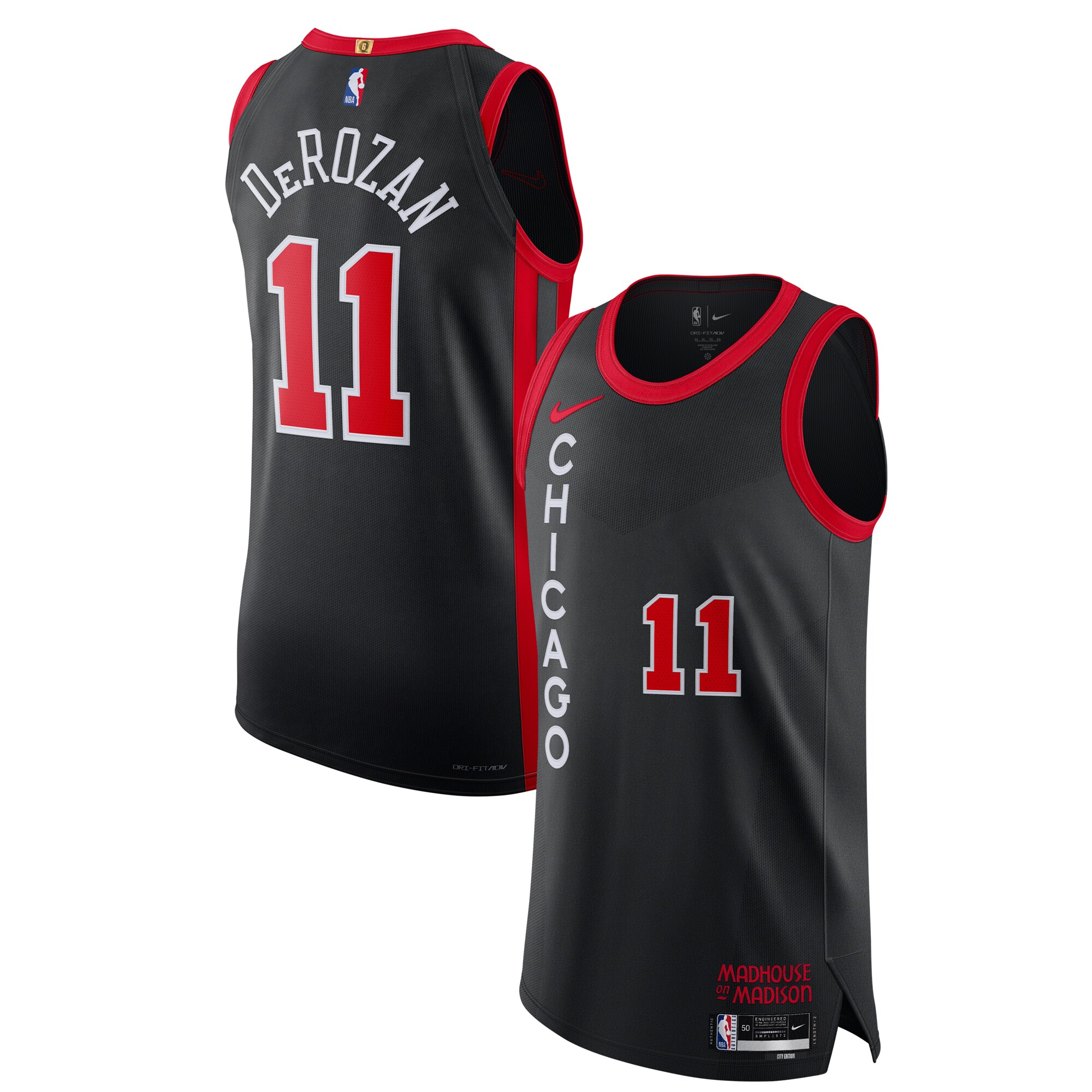 Demar Derozan Chicago Bulls Authentic Jersey - City Edition - Black